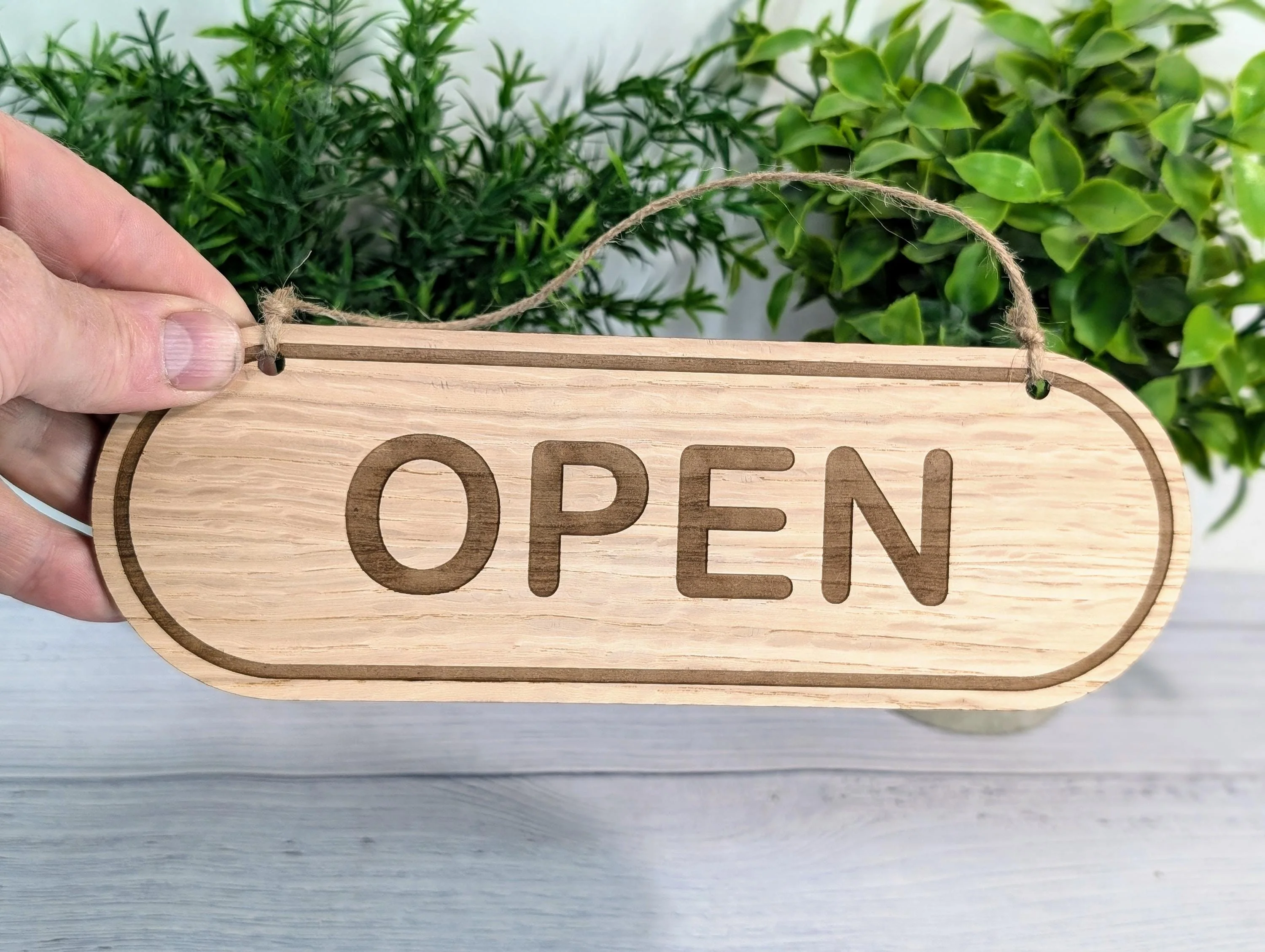 Rustic Wooden Open Closed Sign