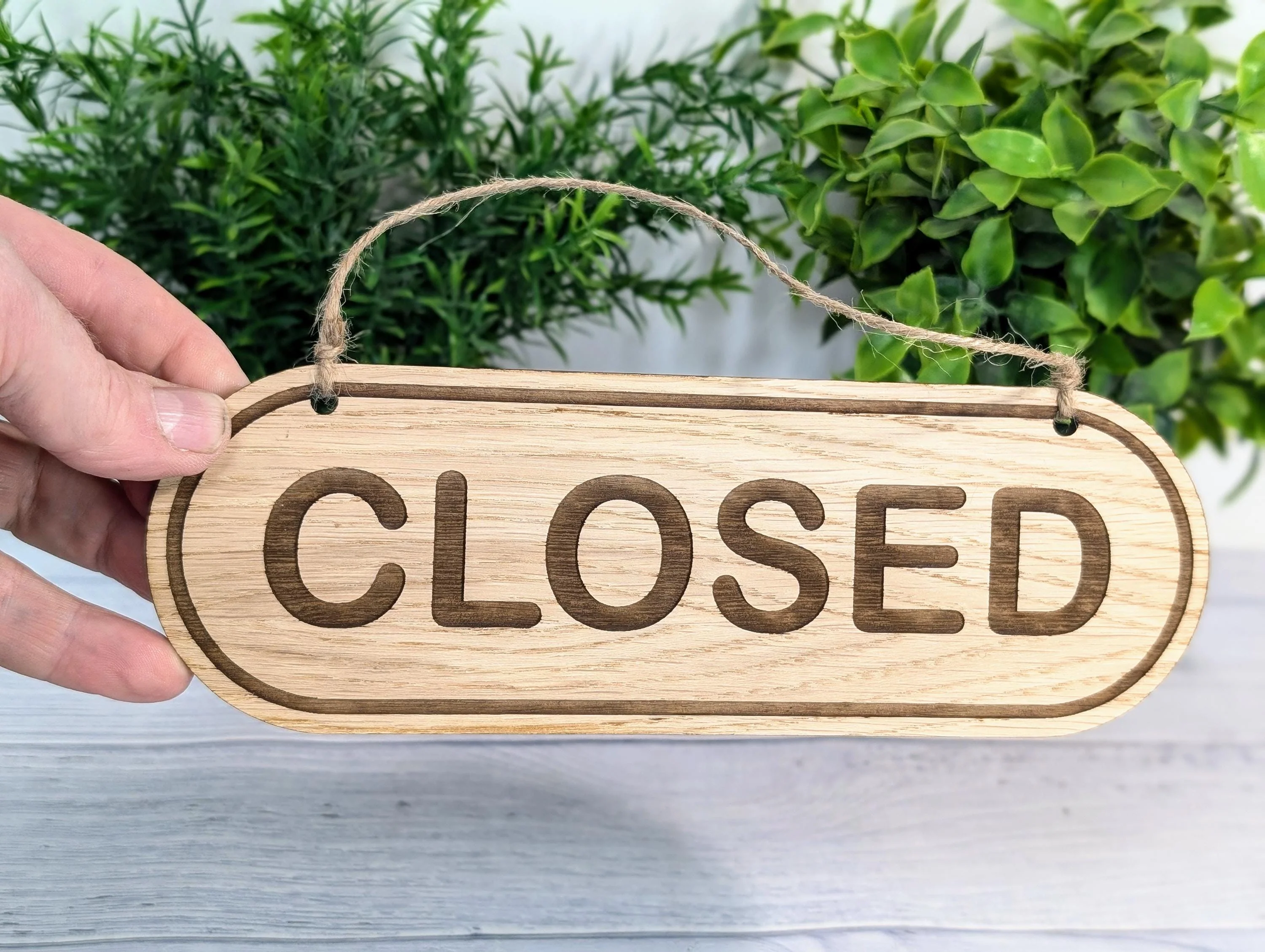 Rustic Wooden Open Closed Sign - Image 2