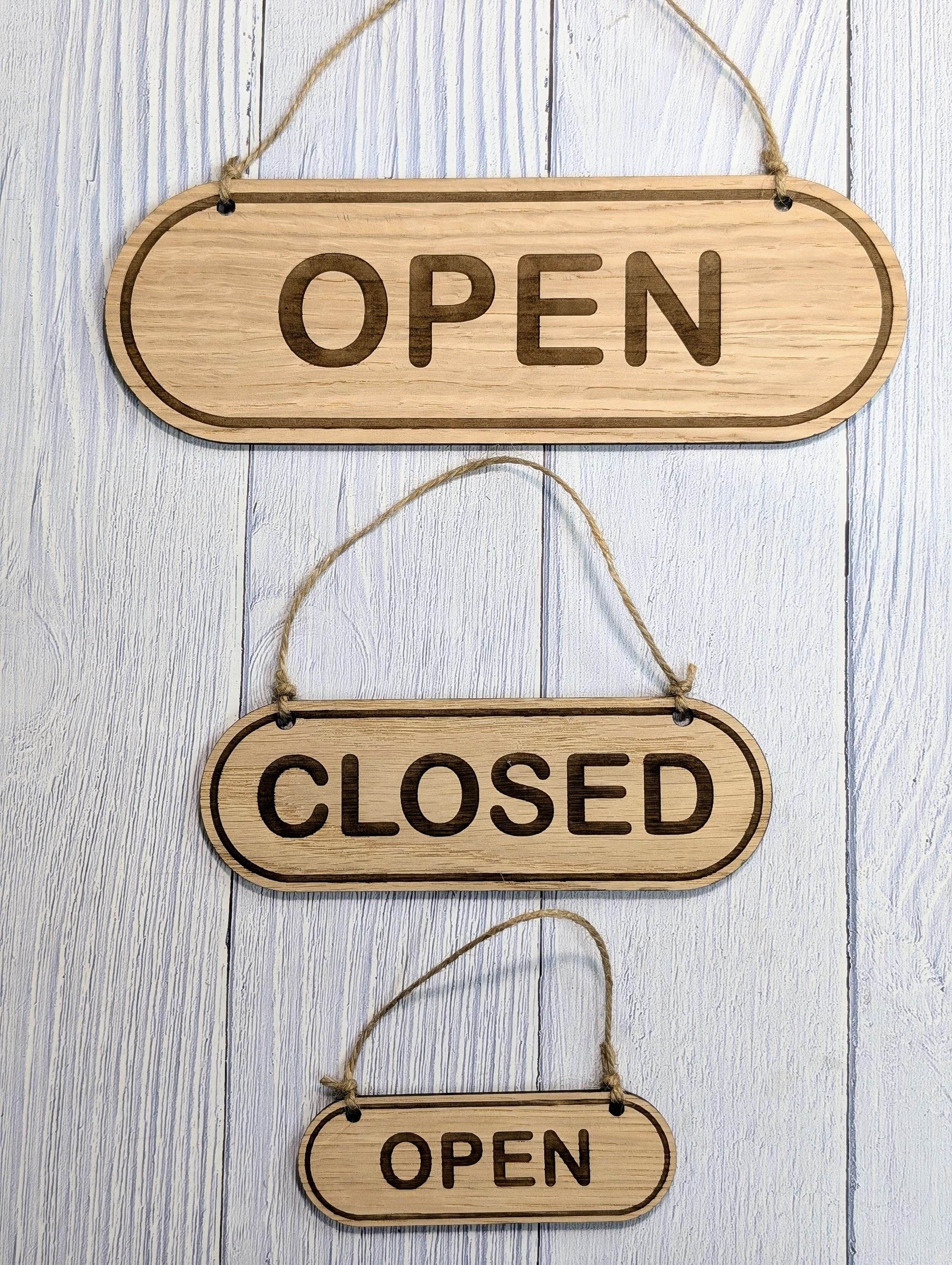 Rustic Wooden Open Closed Sign - Image 4