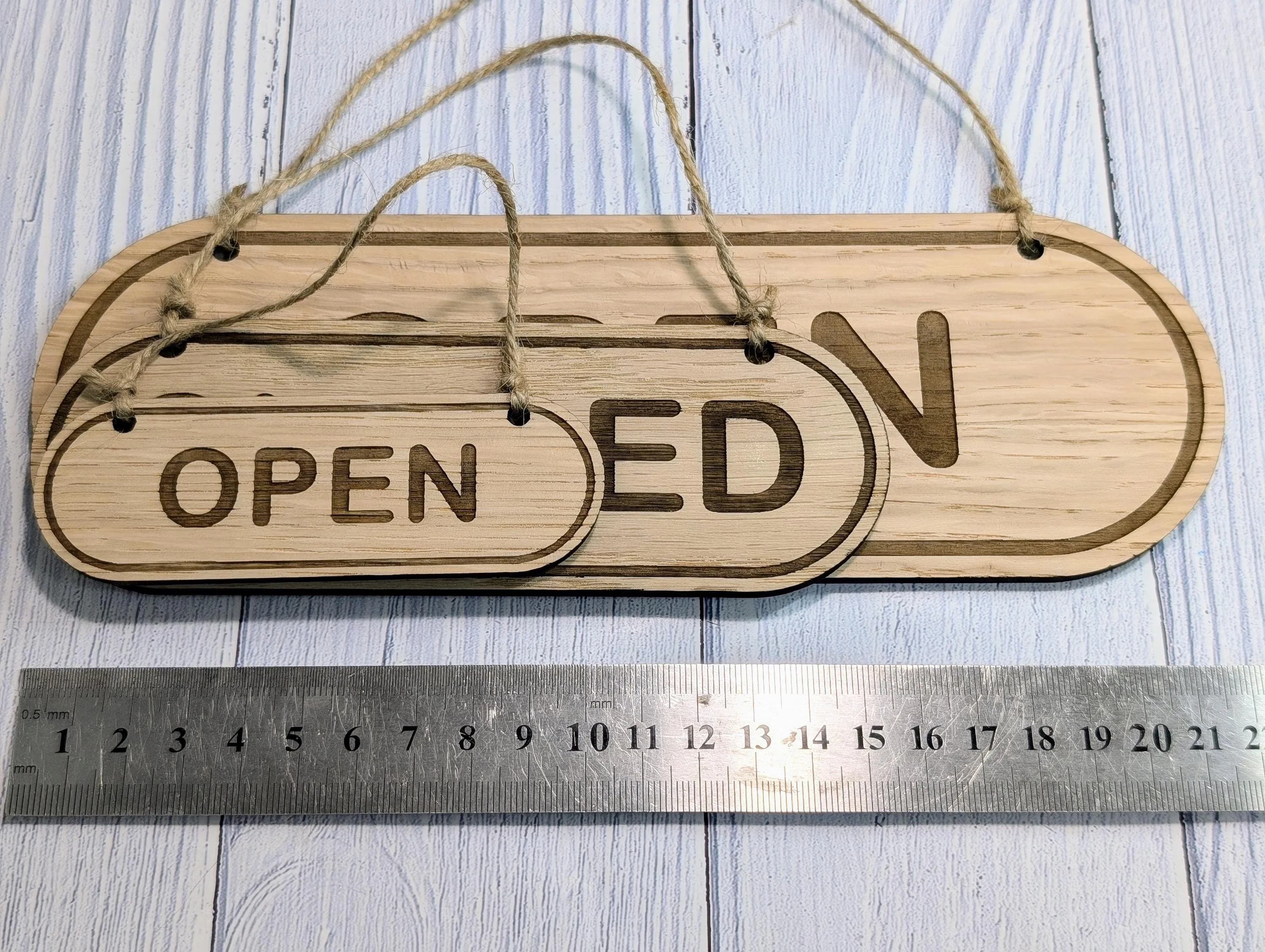 Rustic Wooden Open Closed Sign - Image 5