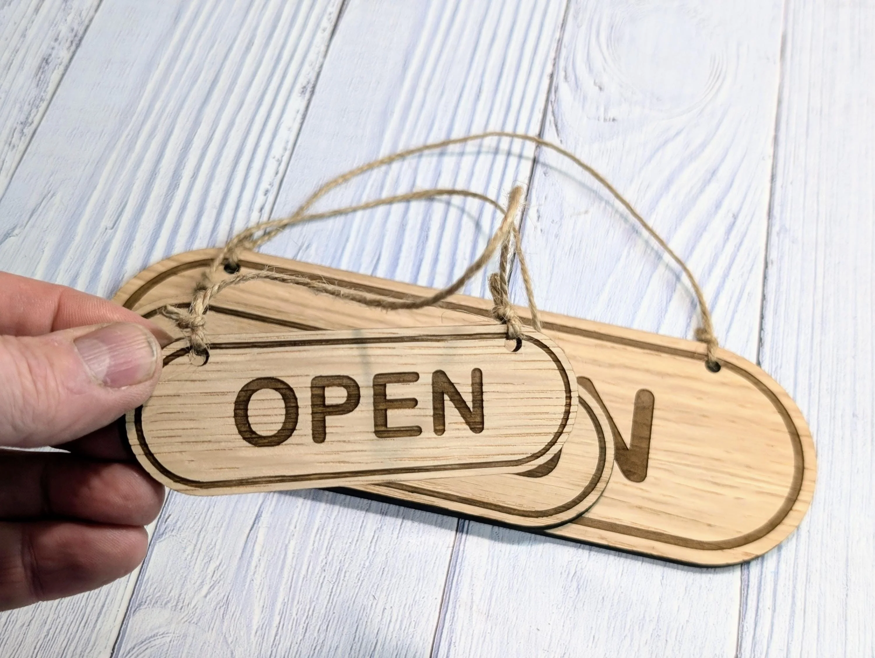 Rustic Wooden Open Closed Sign - Image 7