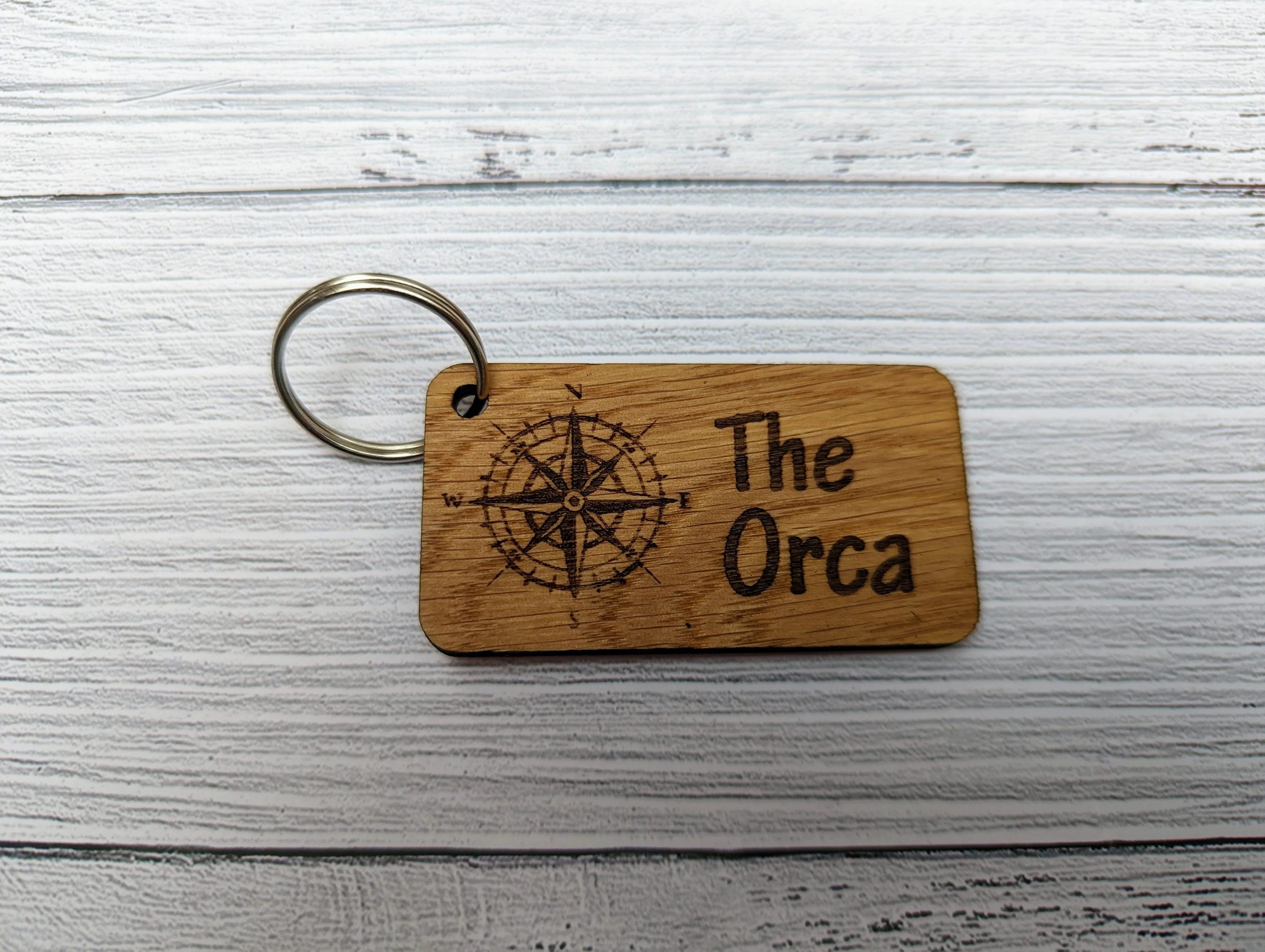 Sailing & Boat Keyrings, Personalised With Boat Name, Nautical Gift, Oak - Image 3