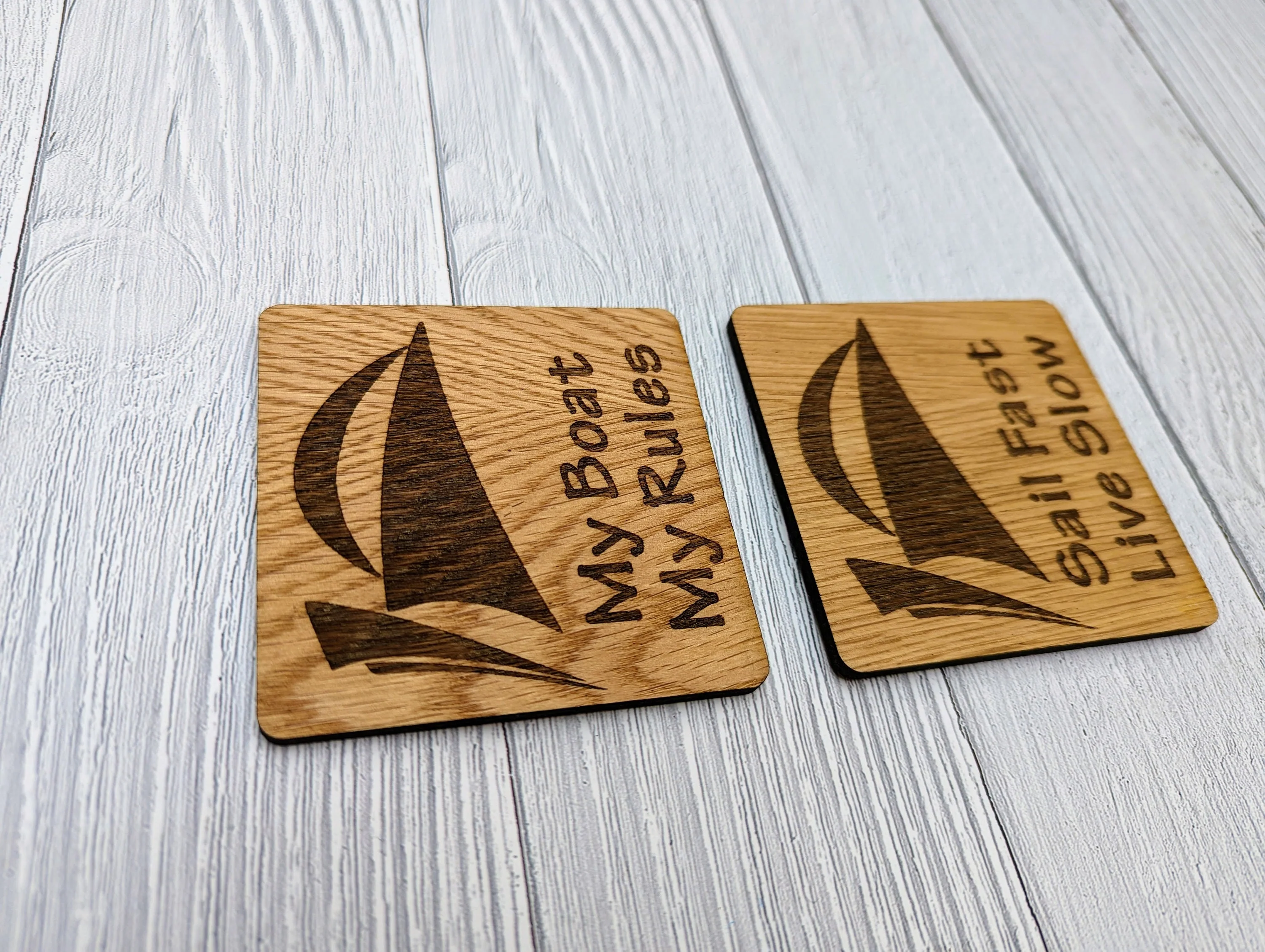 Sailing Coasters, Choice of Sailing Slogan, Pack of 6 Coasters - Image 4