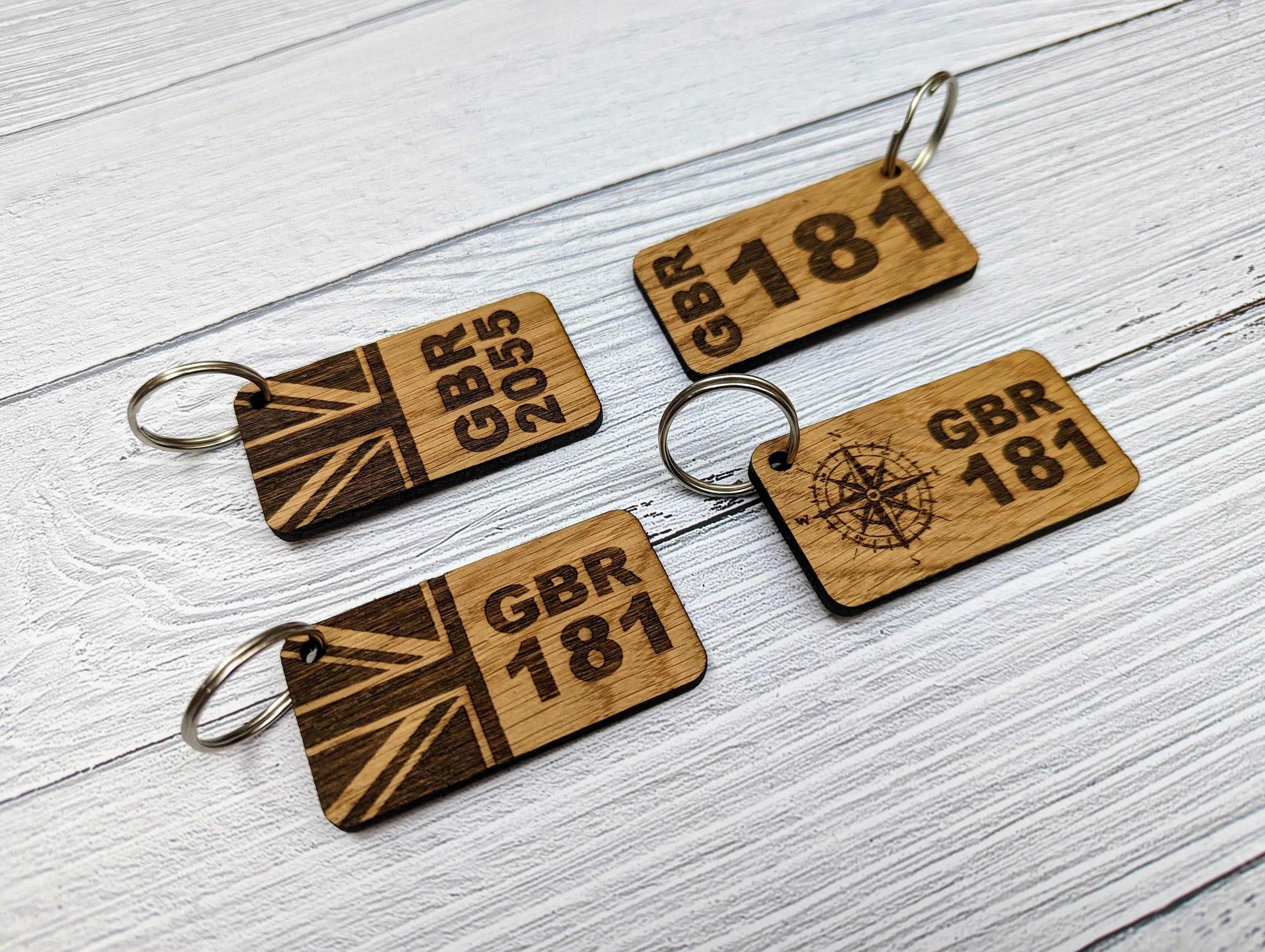 Sailing Keyrings, Personalised With Sail Number, Sailing Gift, Oak - Image 6