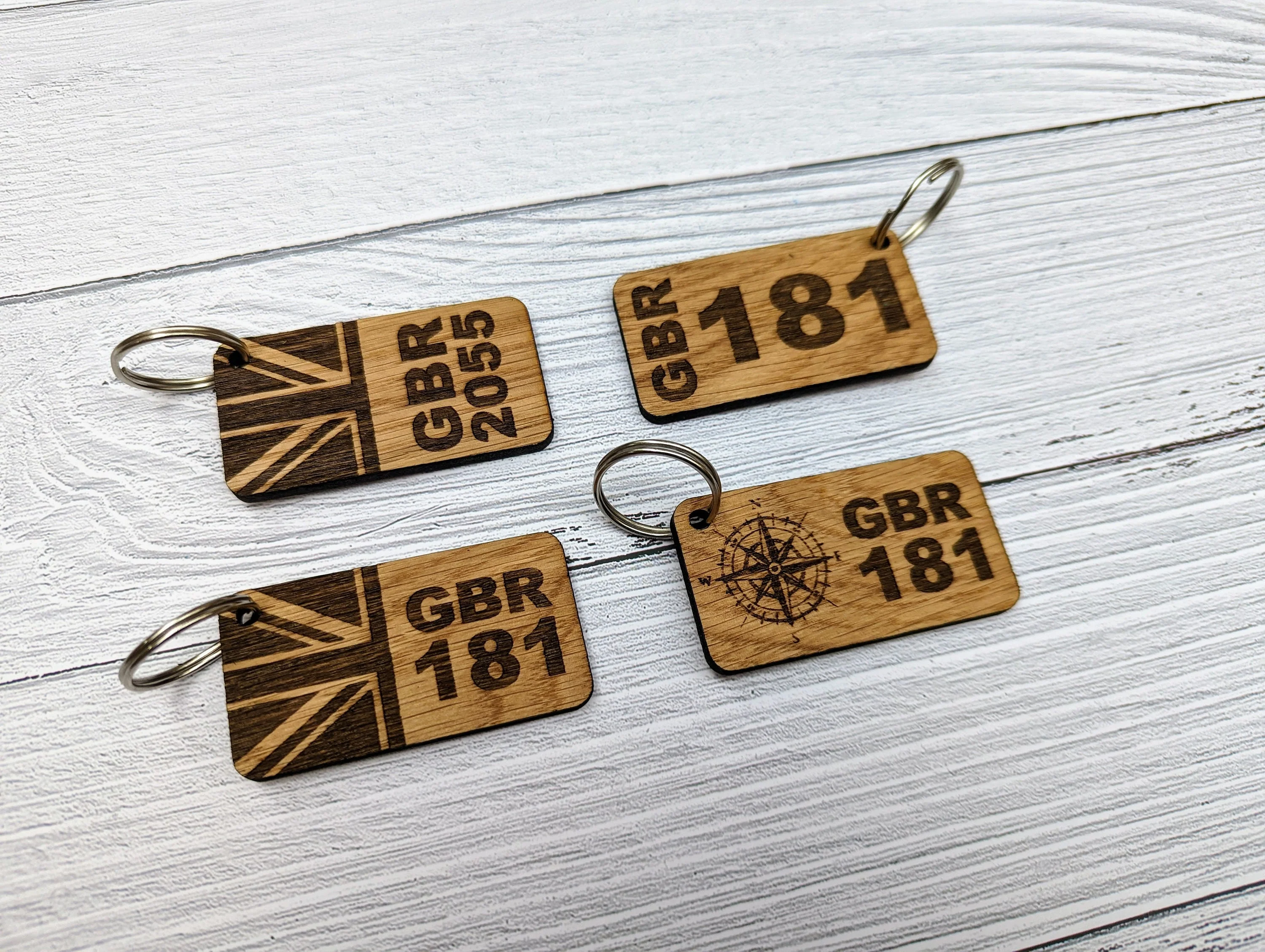 Sailing Keyrings, Personalised With Sail Number, Sailing Gift, Oak - Image 7