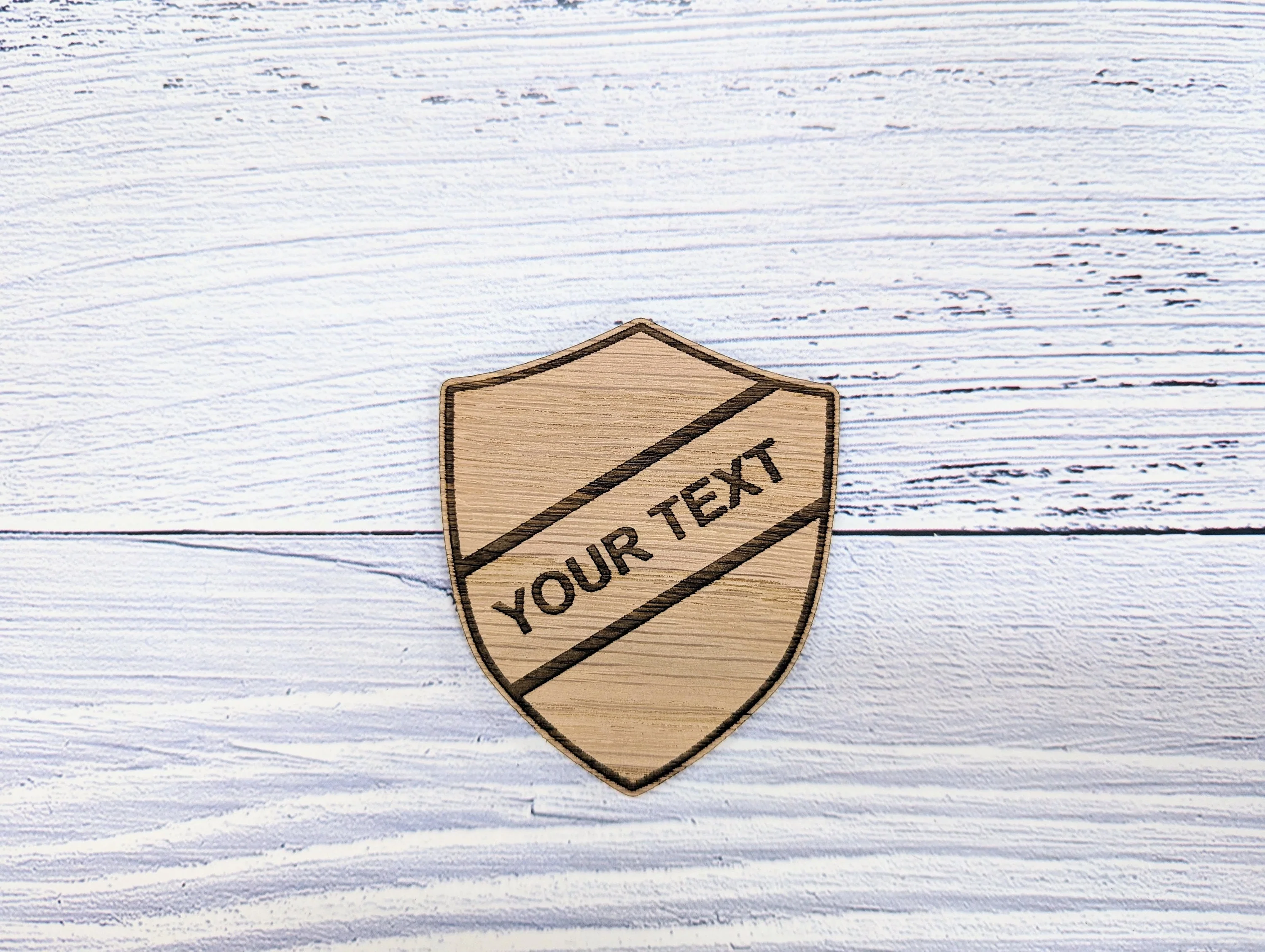 School Achievement Badges - 55x65mm - Oak Veneered MDF - Pin or Pin & Clip - Personalised or Pre-Designed Options for Students - Image 3