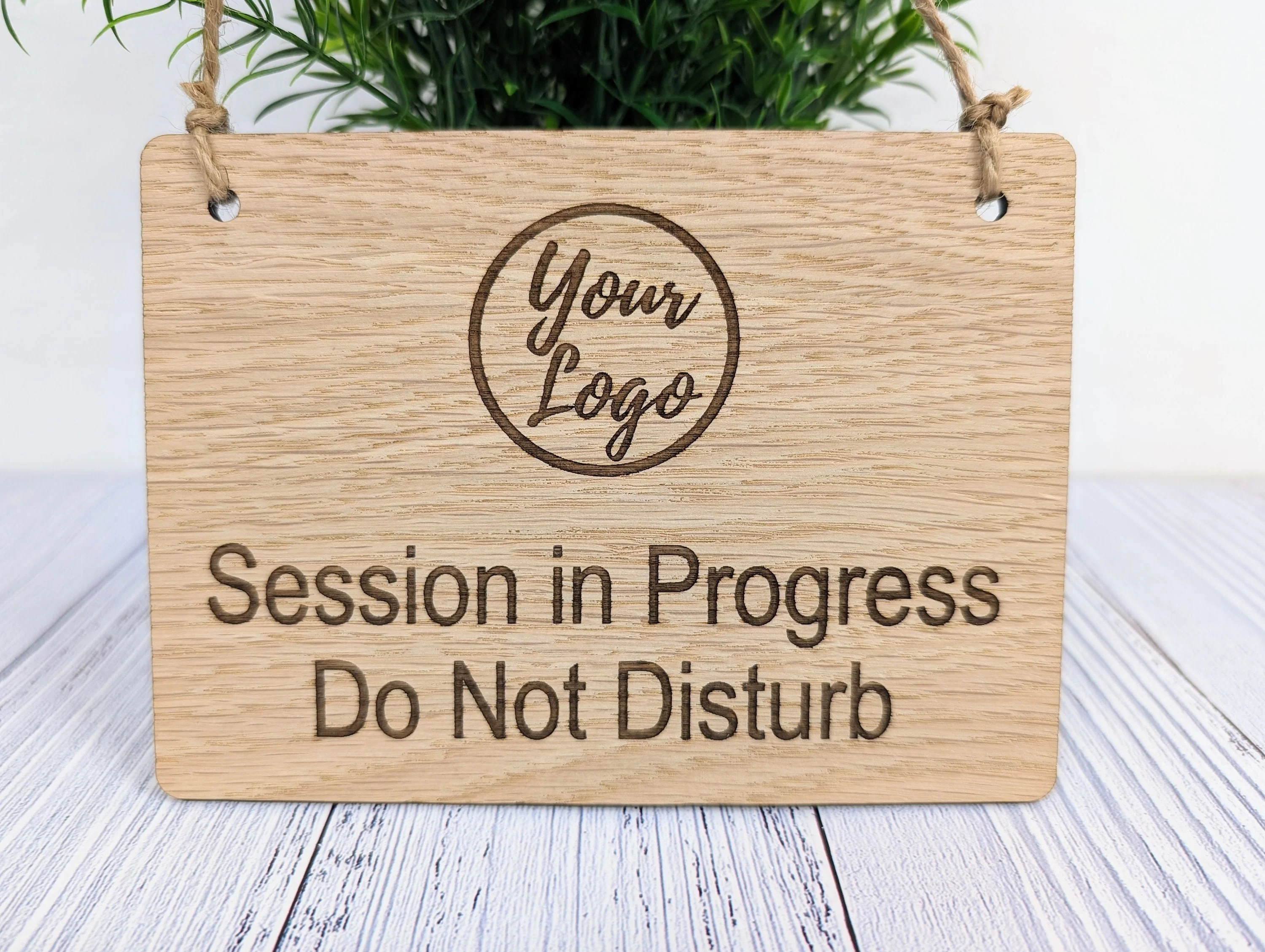 Session in Progress, Do Not Disturb Sign- Oak Door Sign, Handcrafted in Wales, Peaceful Decor, Available in 4 Sizes - Image 2