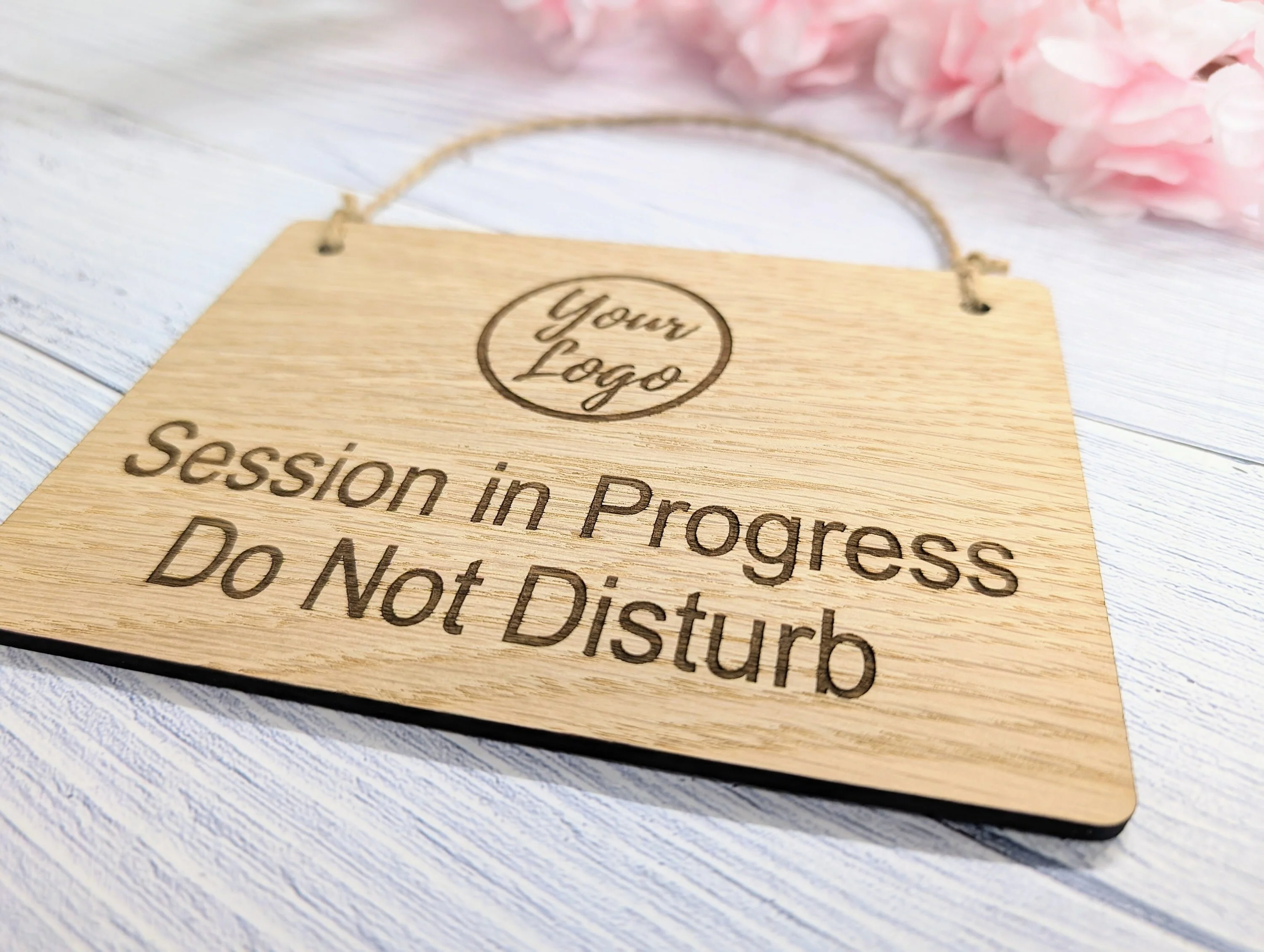 Session in Progress, Do Not Disturb Sign- Oak Door Sign, Handcrafted in Wales, Peaceful Decor, Available in 4 Sizes - Image 3