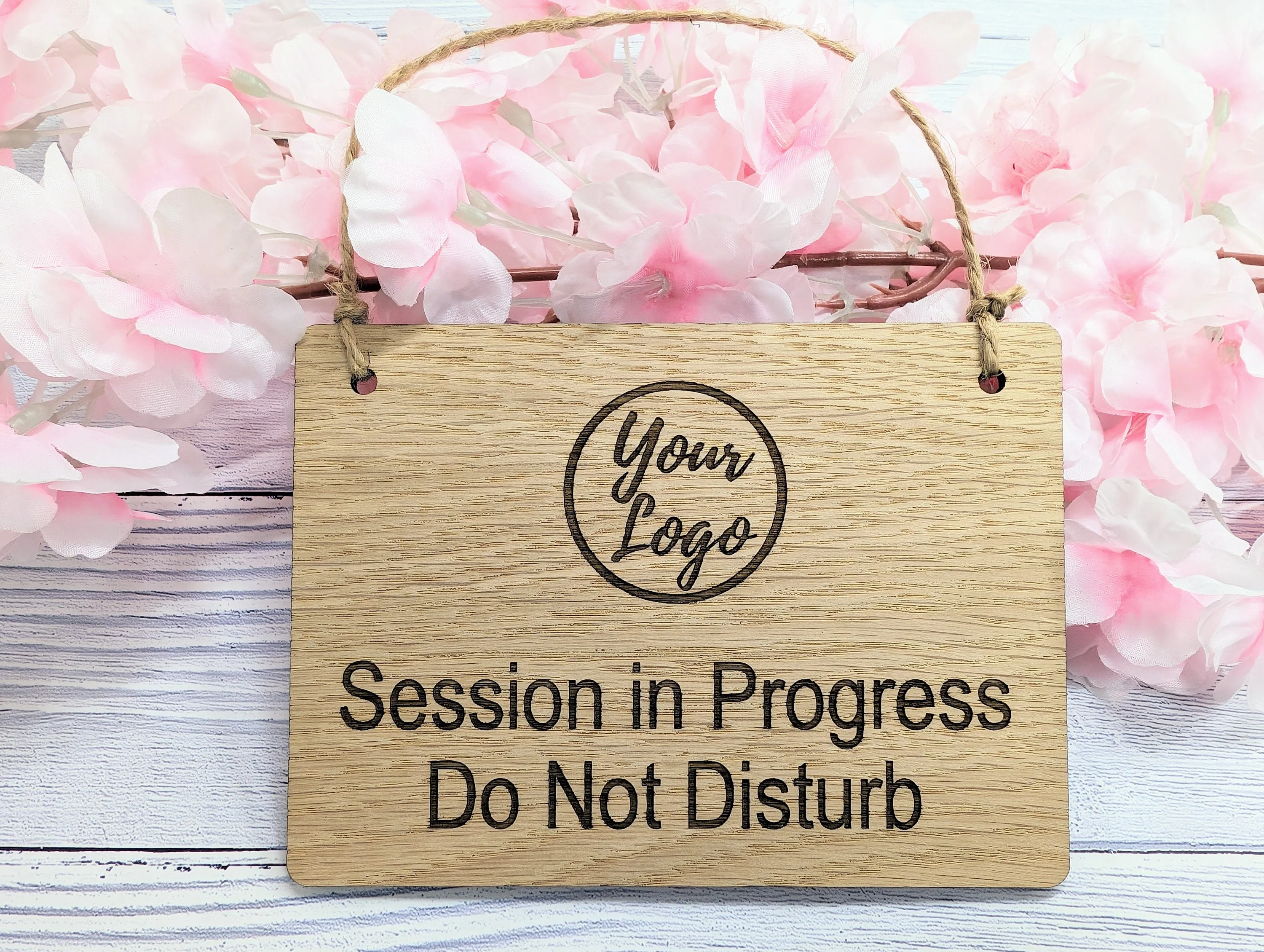 Session in Progress, Do Not Disturb Sign- Oak Door Sign, Handcrafted in Wales, Peaceful Decor, Available in 4 Sizes - Image 5