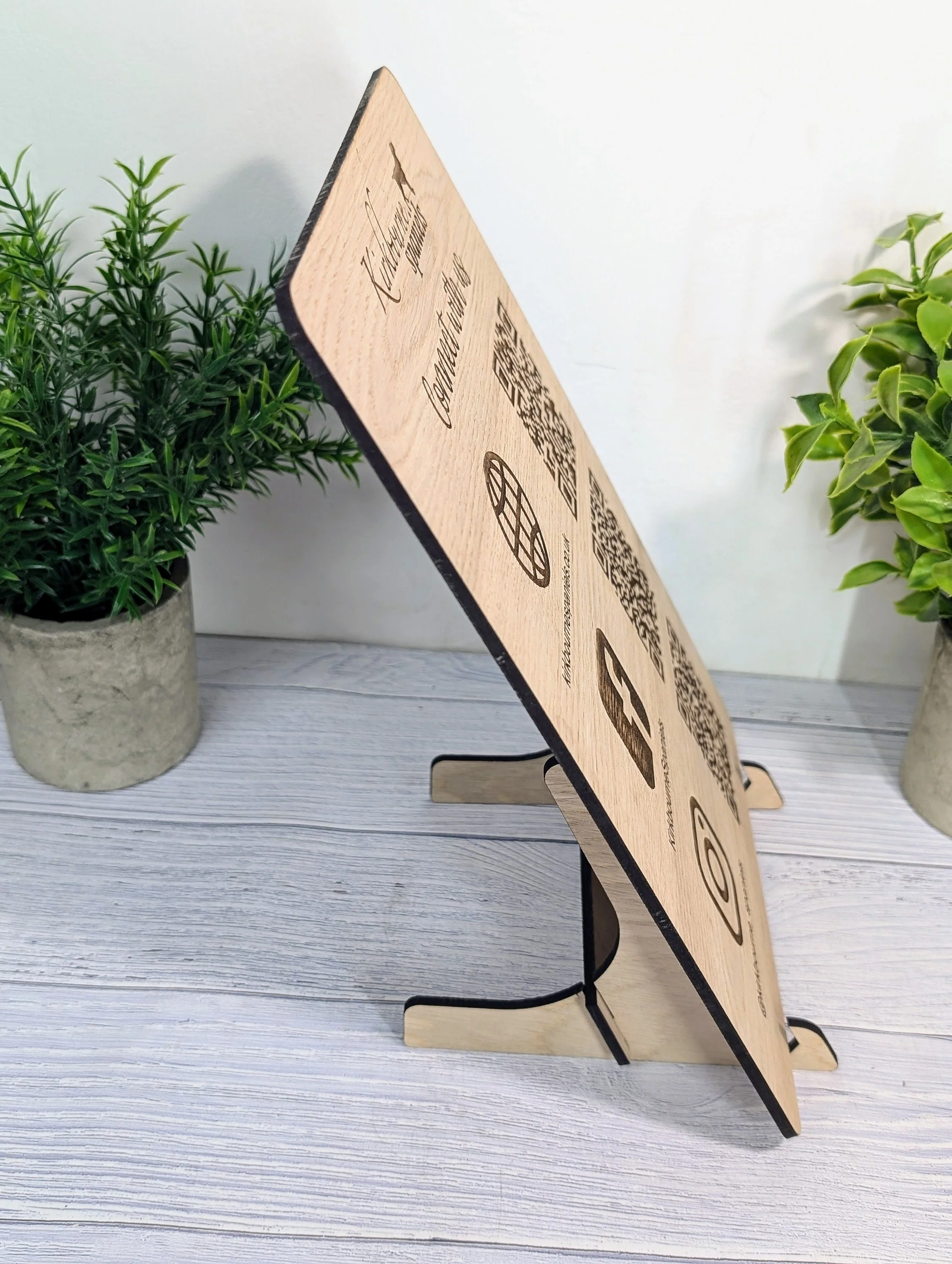 Social Media QR Code Sign | Wooden Sign for Instagram, Website & Facebook - Image 3