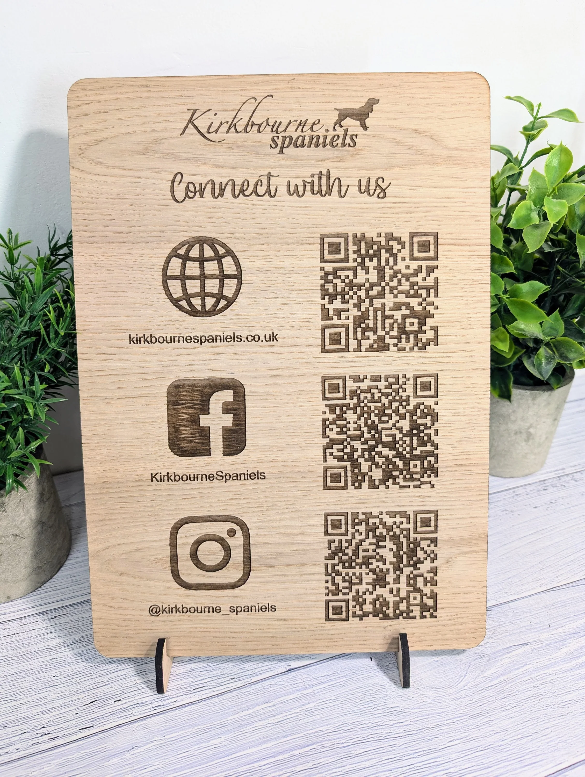 Social Media QR Code Sign | Wooden Sign for Instagram, Website & Facebook - Image 7