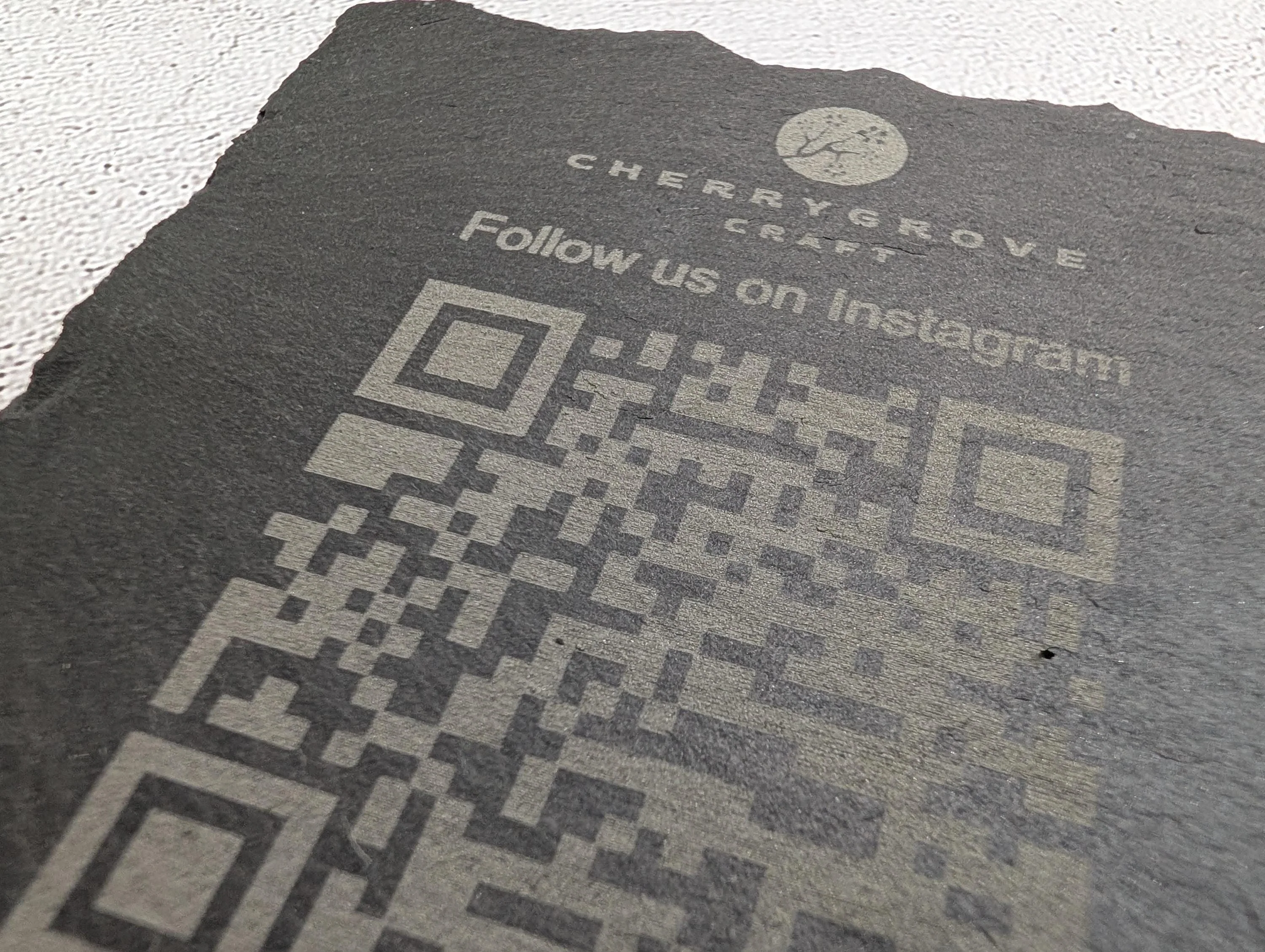 Social Media Slate Coaster – Engraved QR Code Business Promo, Follow Us Coaster, Handmade in Wales, Plastic-Free Packaging - Image 7