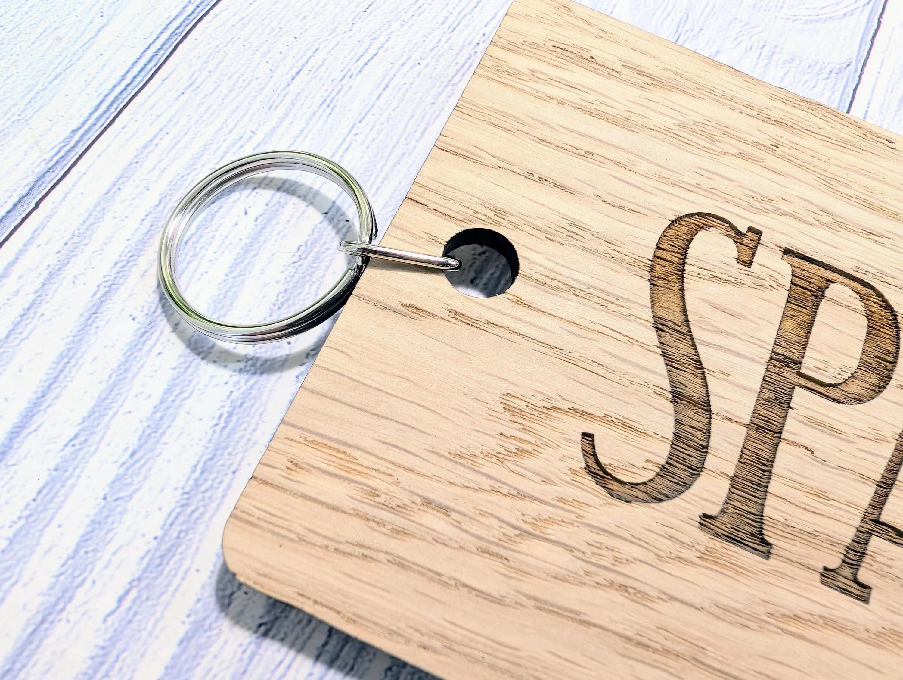 Spare Key Wooden Keyring – Extra Large 200x80mm Oak Veneer – Handmade in Wales, Eco Friendly Tag for Home, Guest or Holiday Let - Image 7