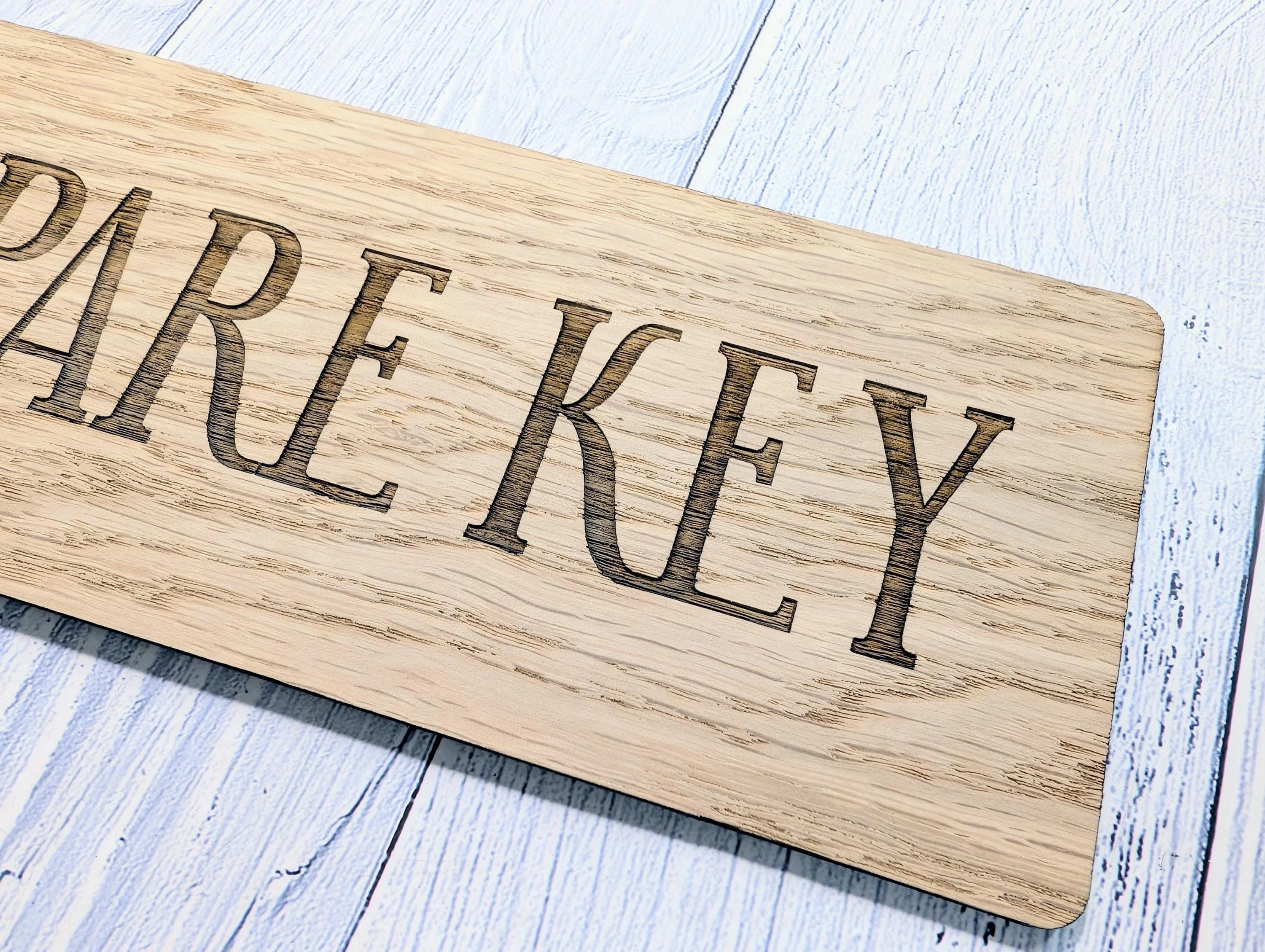 Spare Key Wooden Keyring – Extra Large 200x80mm Oak Veneer – Handmade in Wales, Eco Friendly Tag for Home, Guest or Holiday Let - Image 8