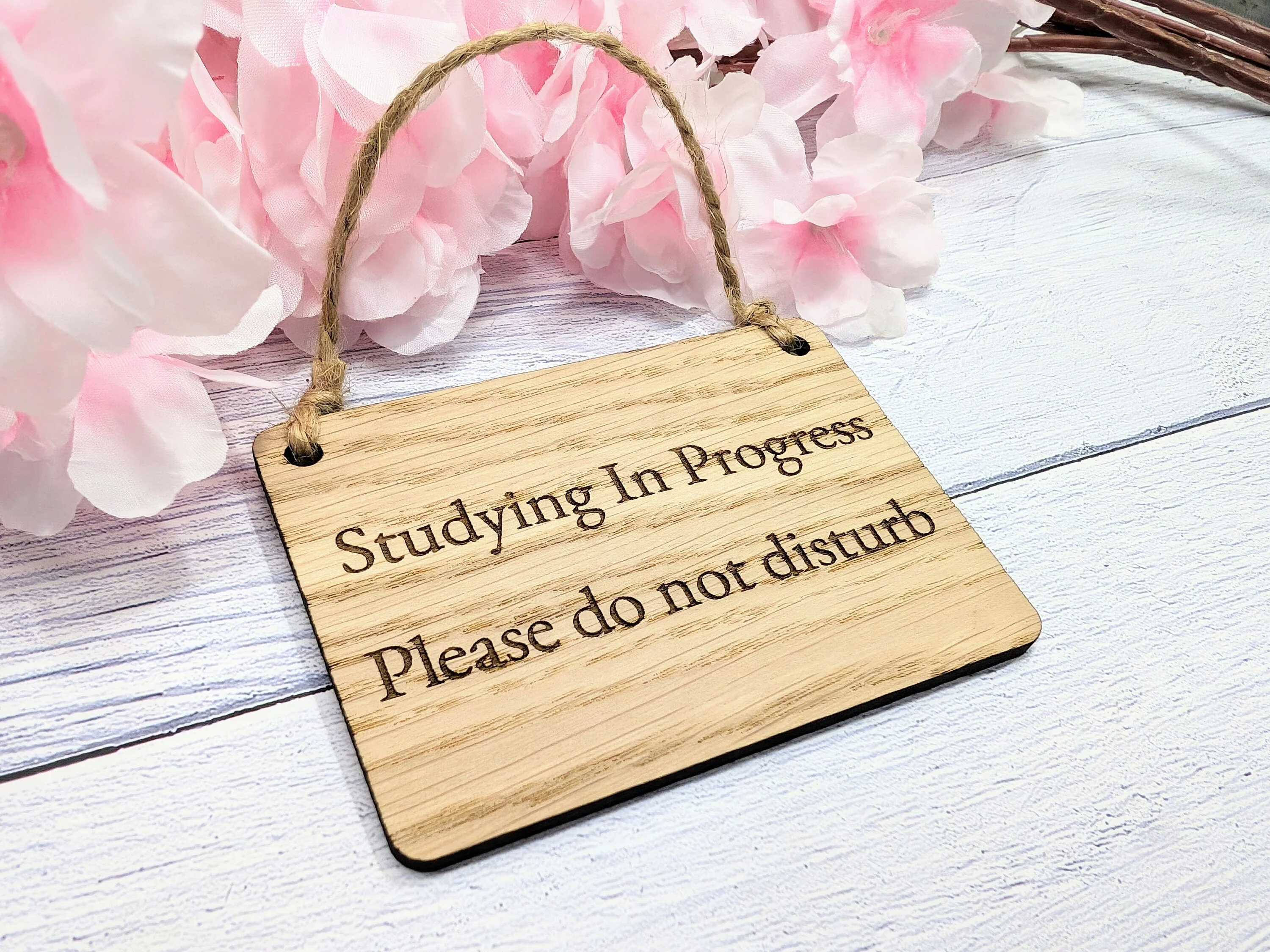Studying in Progress - Oak Door Sign, Handcrafted in Wales, Eco-Friendly Study Aid, Available in 4 Sizes - Image 4