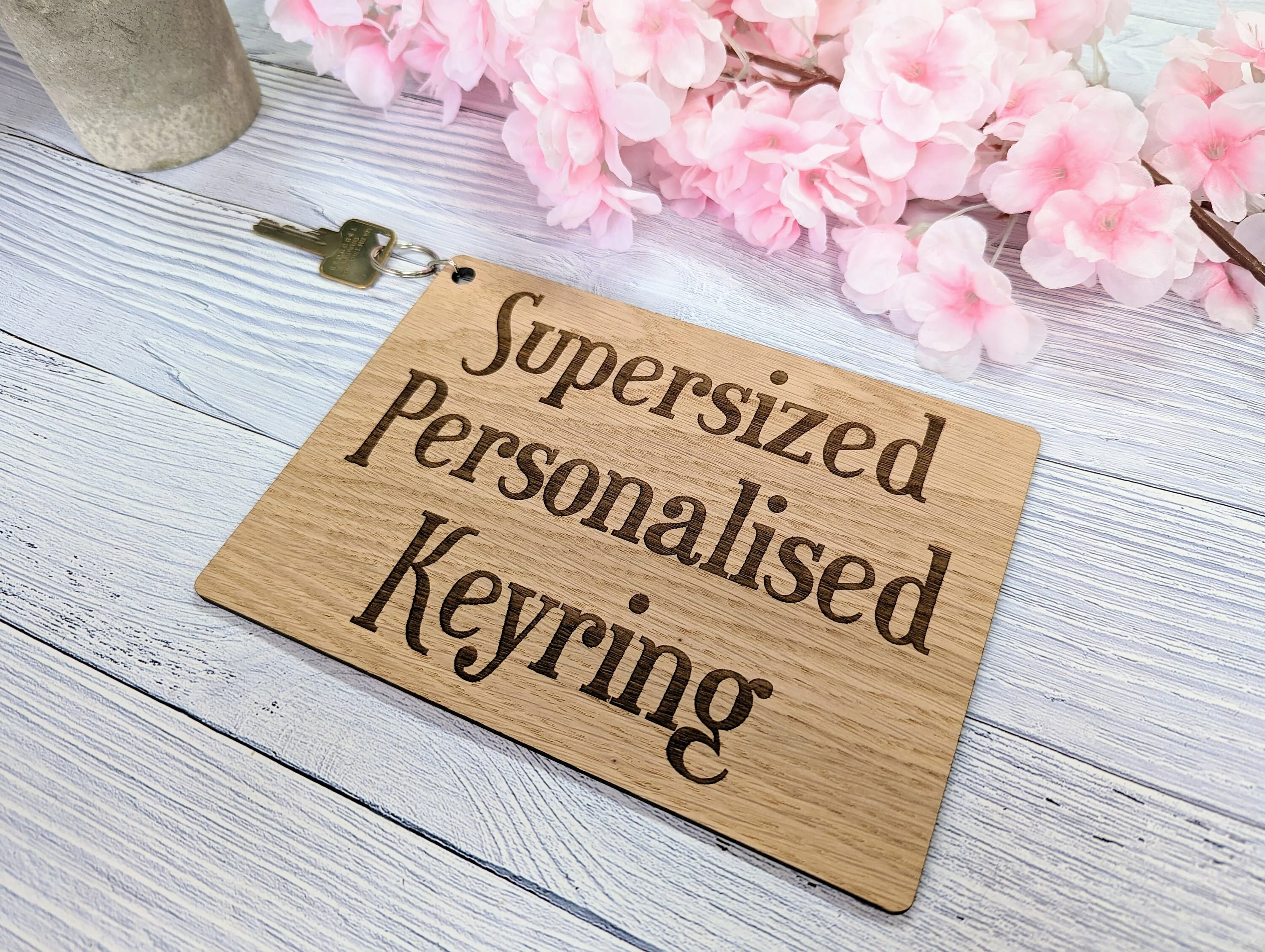 Supersized A4 Wooden Keyring - 297x210mm - Personalise with Any Text - Ideal for Special Occasions or Unique Gifts - Image 7