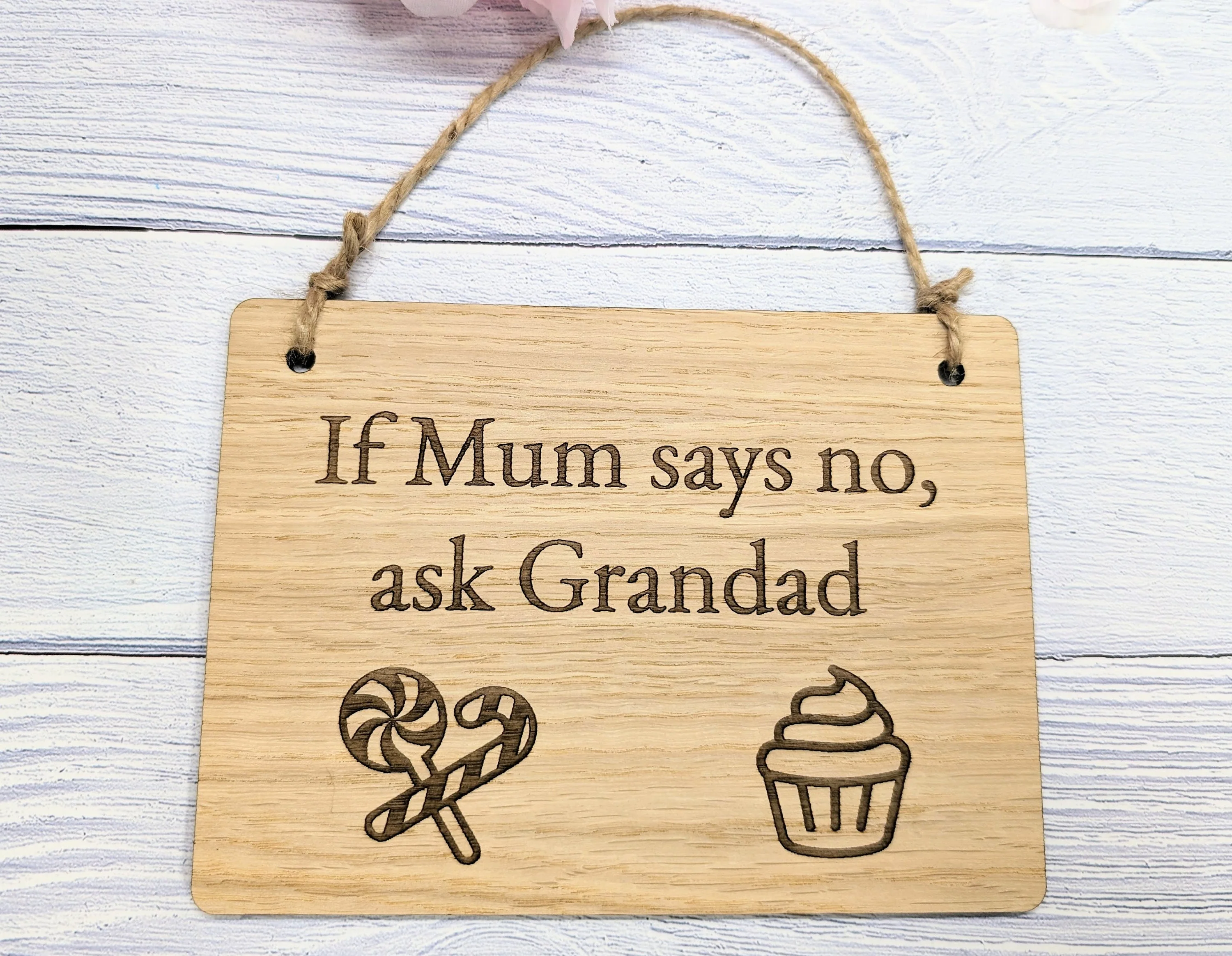 Sweet Treats Custom Wooden Sign - Personalised Family Fun Sign, Mum, Dad, Grandad, Grandma - Image 2