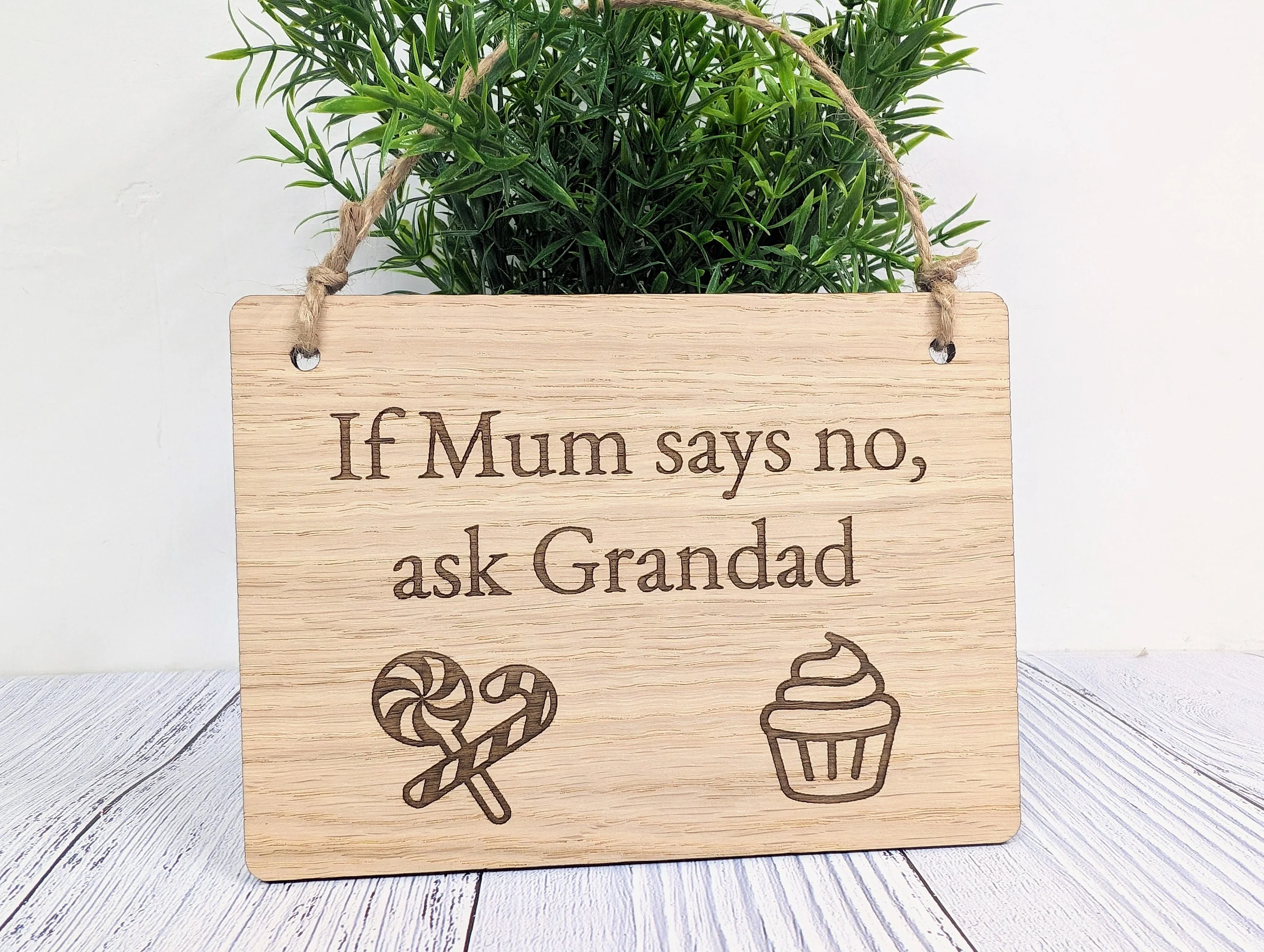 Sweet Treats Custom Wooden Sign - Personalised Family Fun Sign, Mum, Dad, Grandad, Grandma - Image 3
