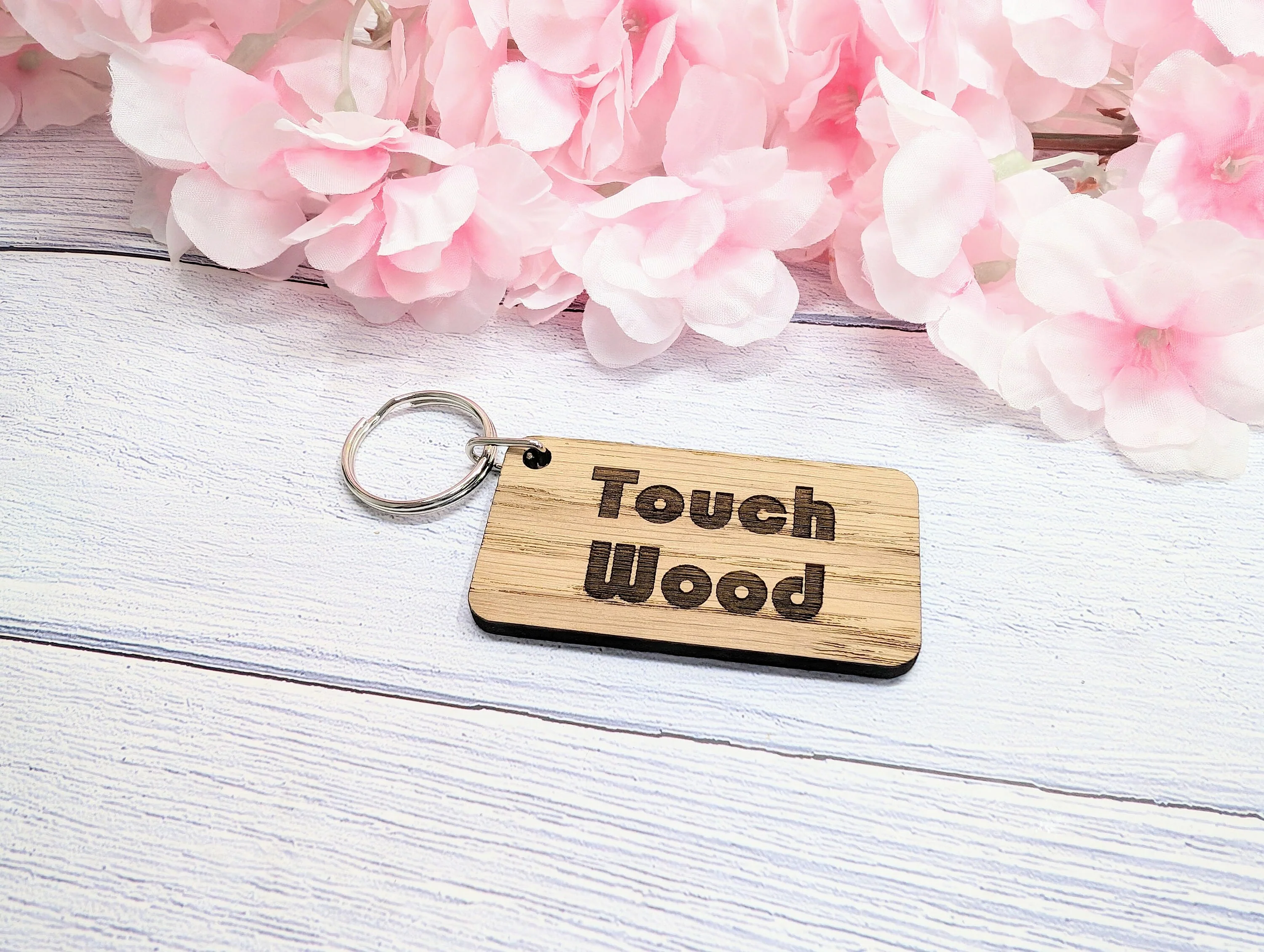 Touch Wood Oak Veneer Keyring - 65x35mm, Superstition Gift | Crafted in Wales, Unique Keepsake, Perfect for Superstitious Folk, Eco-Friendly - Image 4