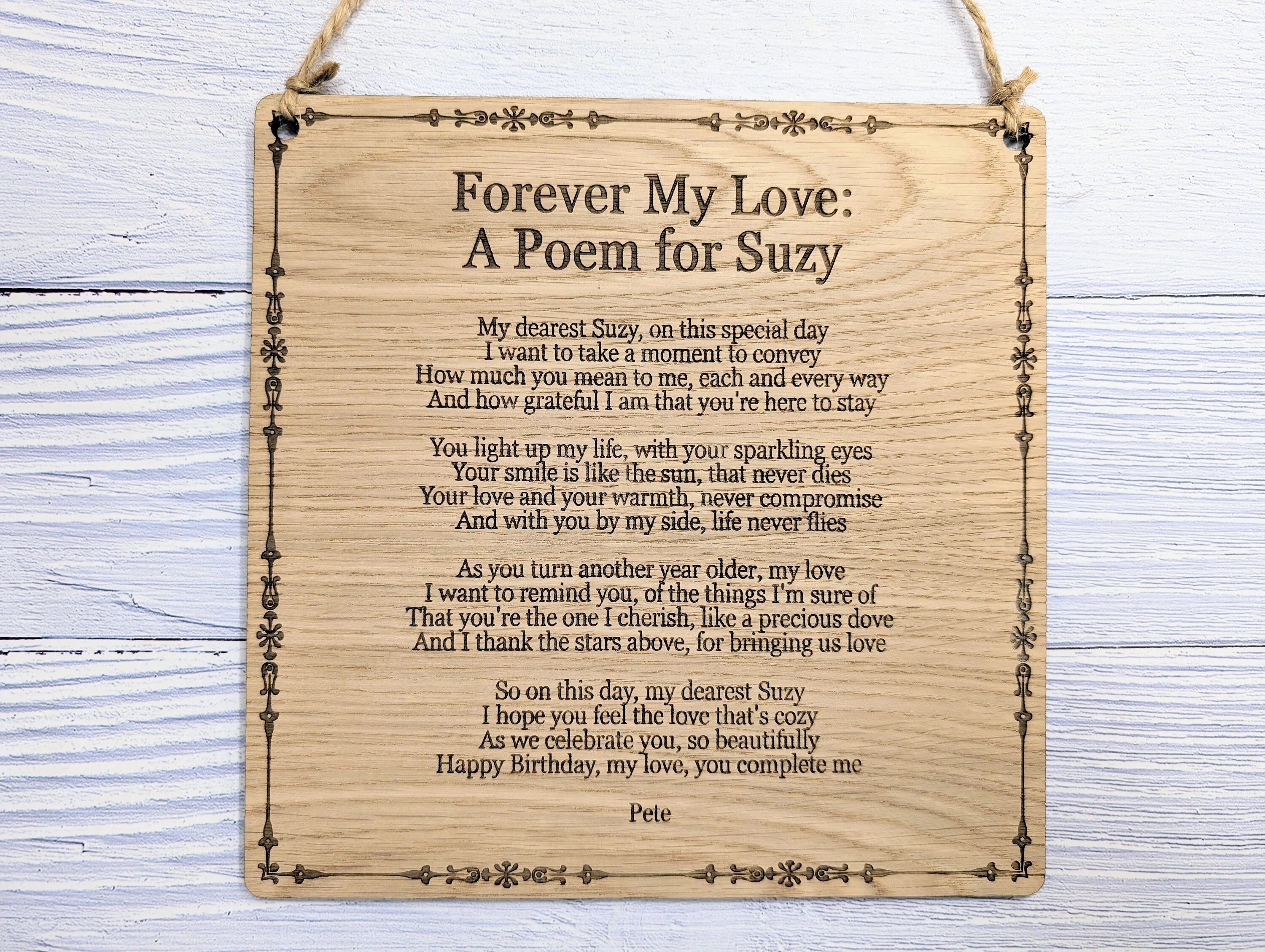 Traditional Style Engraved Wall Plaque | Personalised Poem or Text | Oak Veneer MDF | Classic Home & Business Decor | Eco-Conscious - Image 2