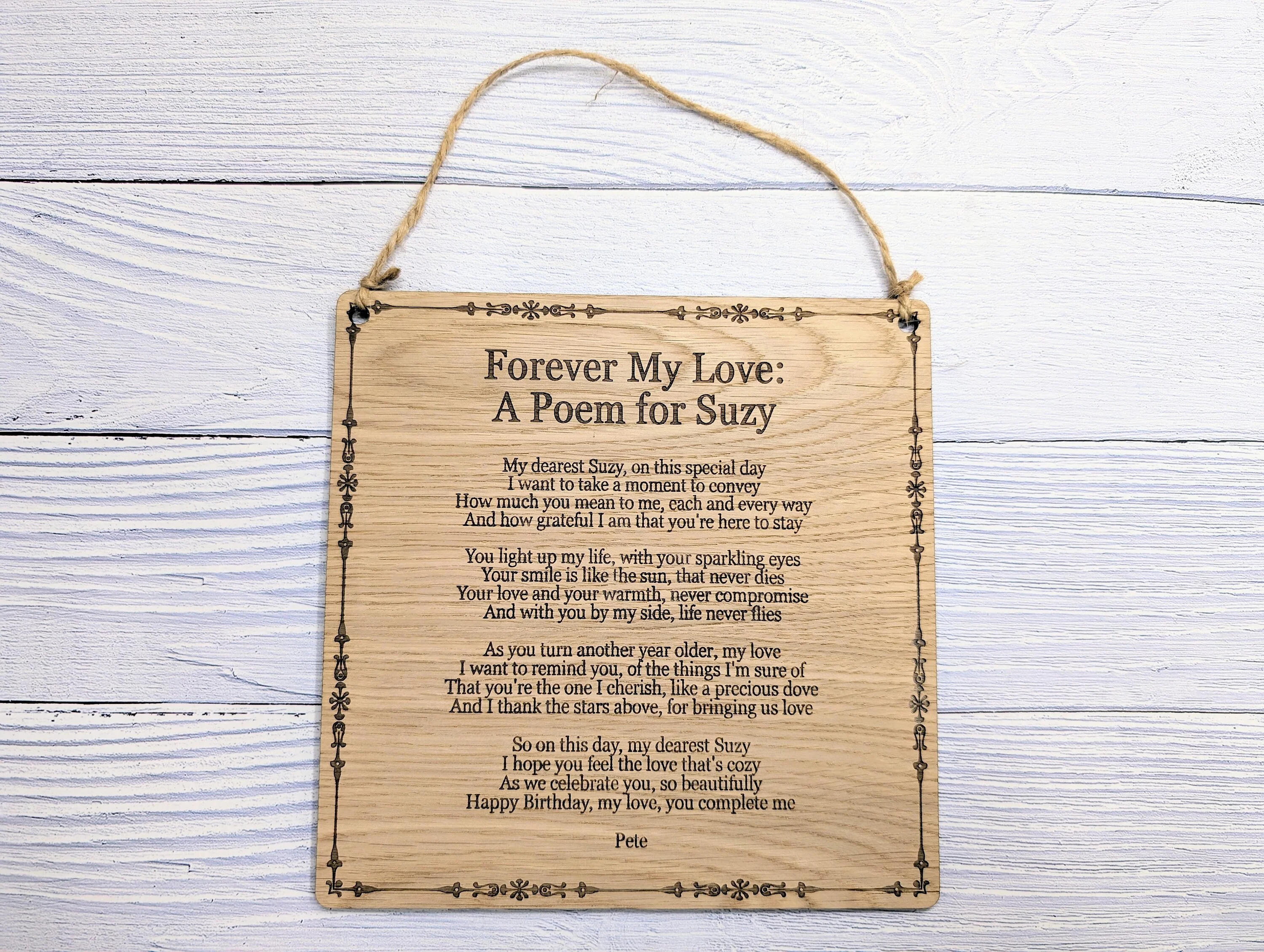 Traditional Style Engraved Wall Plaque | Personalised Poem or Text | Oak Veneer MDF | Classic Home & Business Decor | Eco-Conscious - Image 4