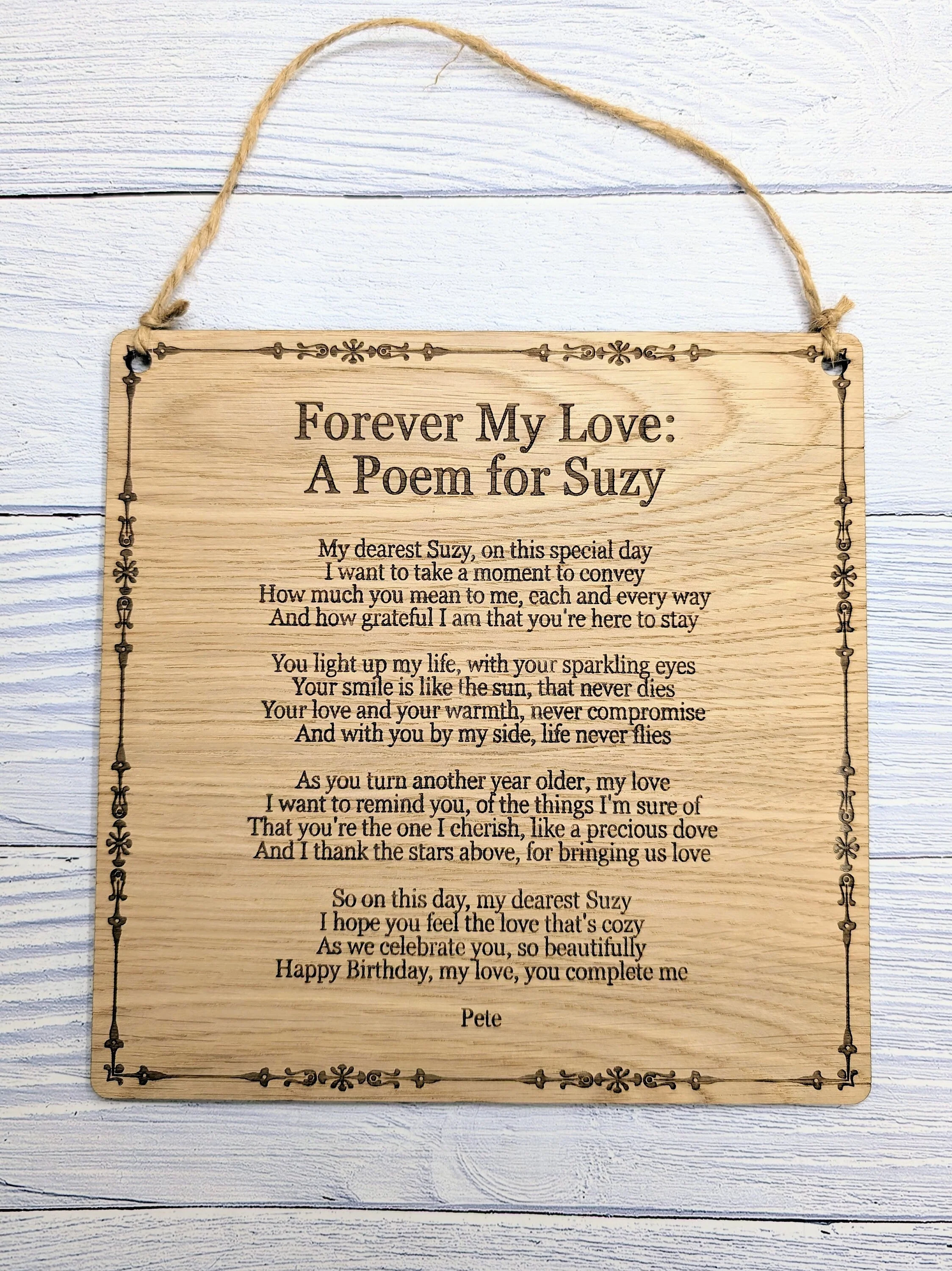 Traditional Style Engraved Wall Plaque | Personalised Poem or Text | Oak Veneer MDF | Classic Home & Business Decor | Eco-Conscious - Image 5