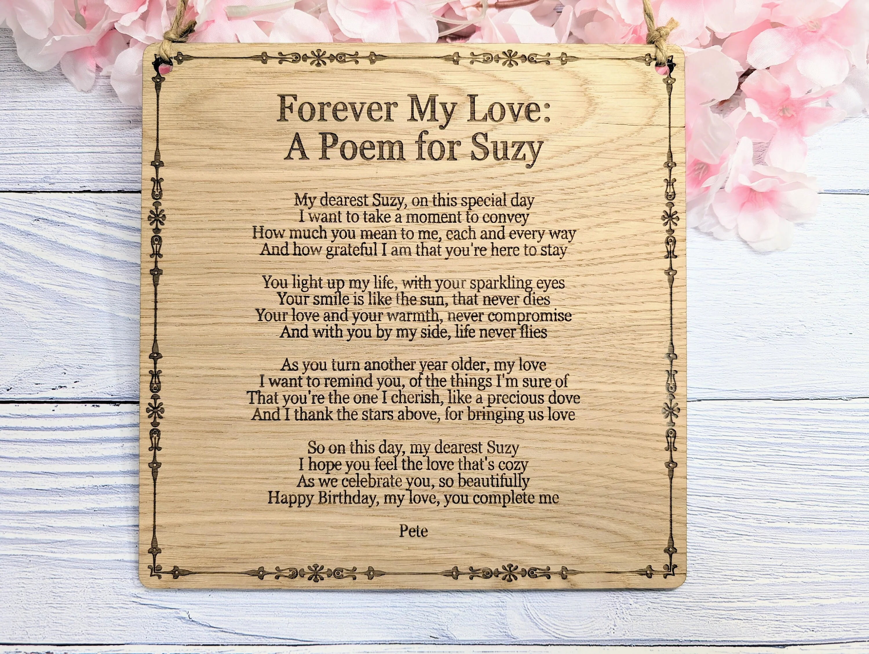 Traditional Style Engraved Wall Plaque | Personalised Poem or Text | Oak Veneer MDF | Classic Home & Business Decor | Eco-Conscious - Image 6