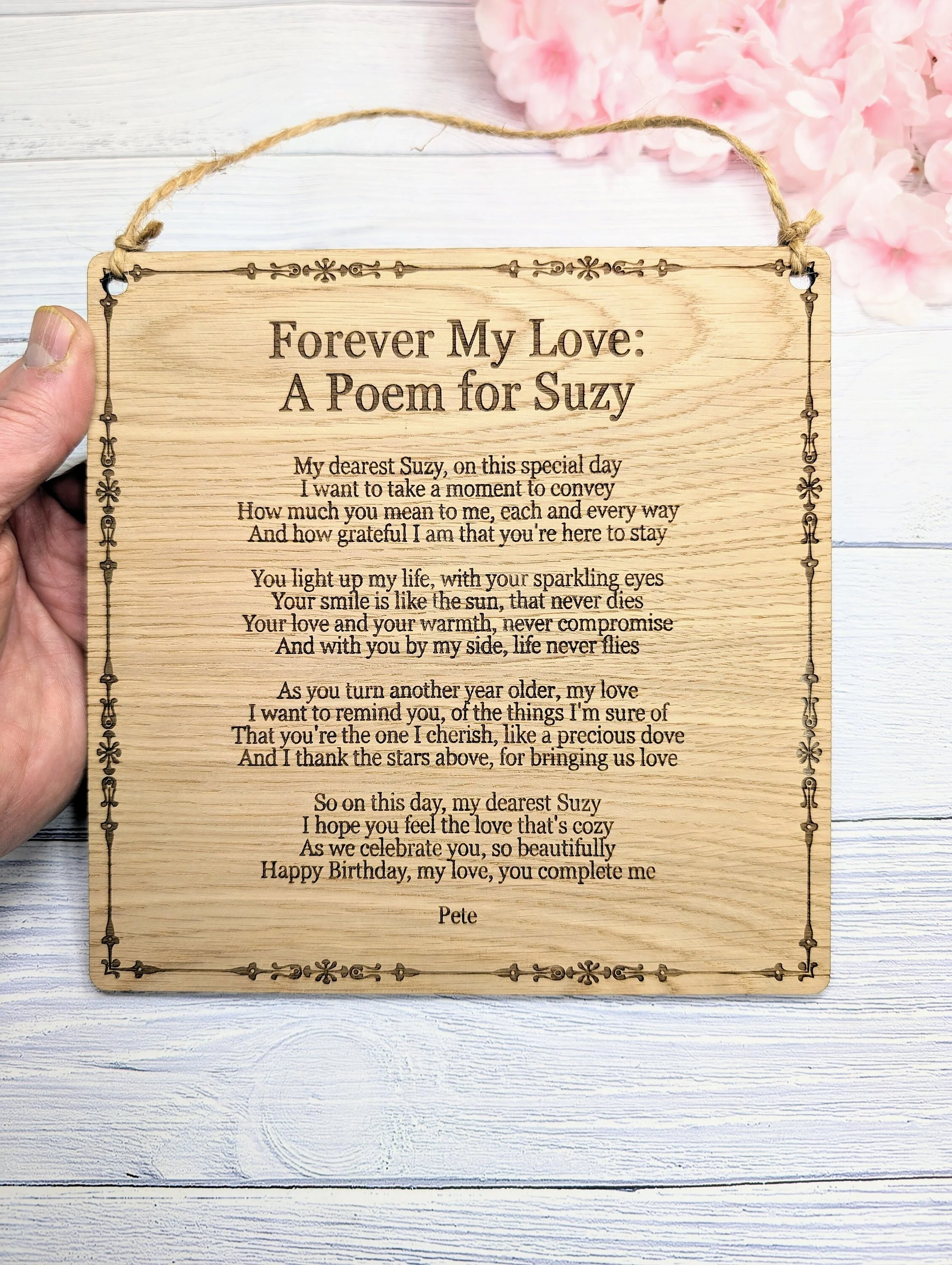Traditional Style Engraved Wall Plaque | Personalised Poem or Text | Oak Veneer MDF | Classic Home & Business Decor | Eco-Conscious - Image 7