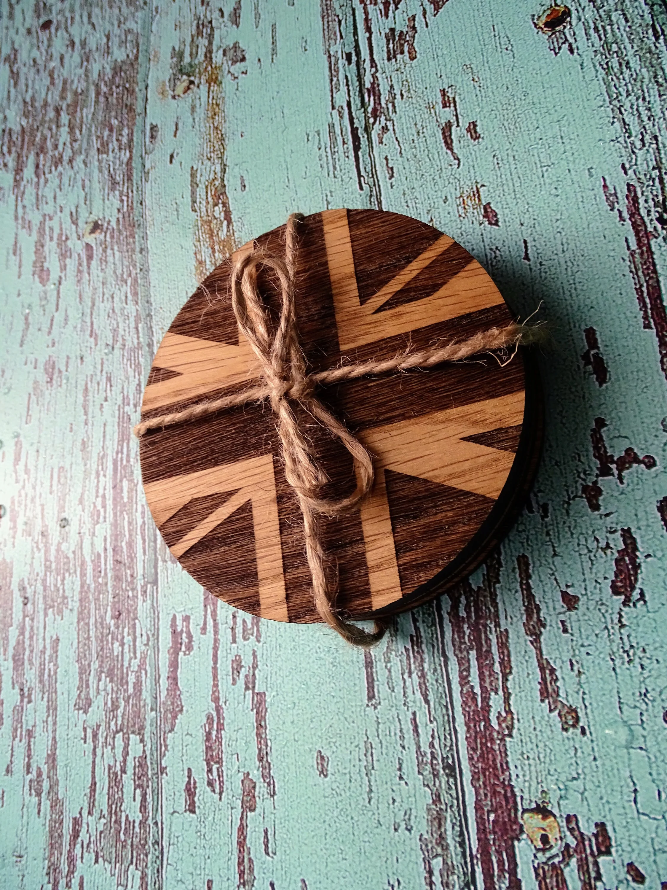 Union Jack Coasters, British Gifts, Union Jack Gift, Oak - Image 3
