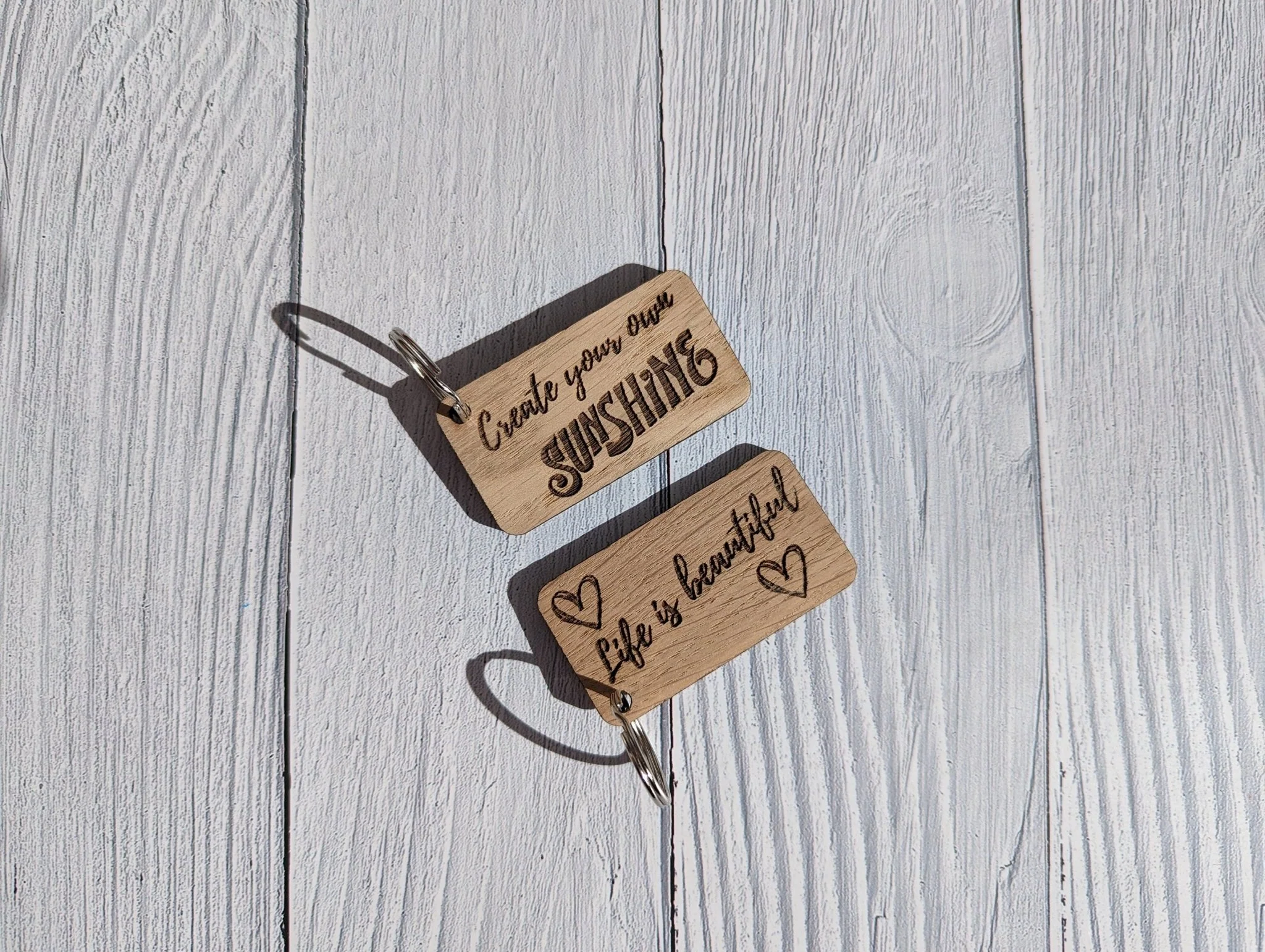 Uplifting Keyrings - 'Create Your Own Sunshine' or 'Life is Beautiful' - Image 5