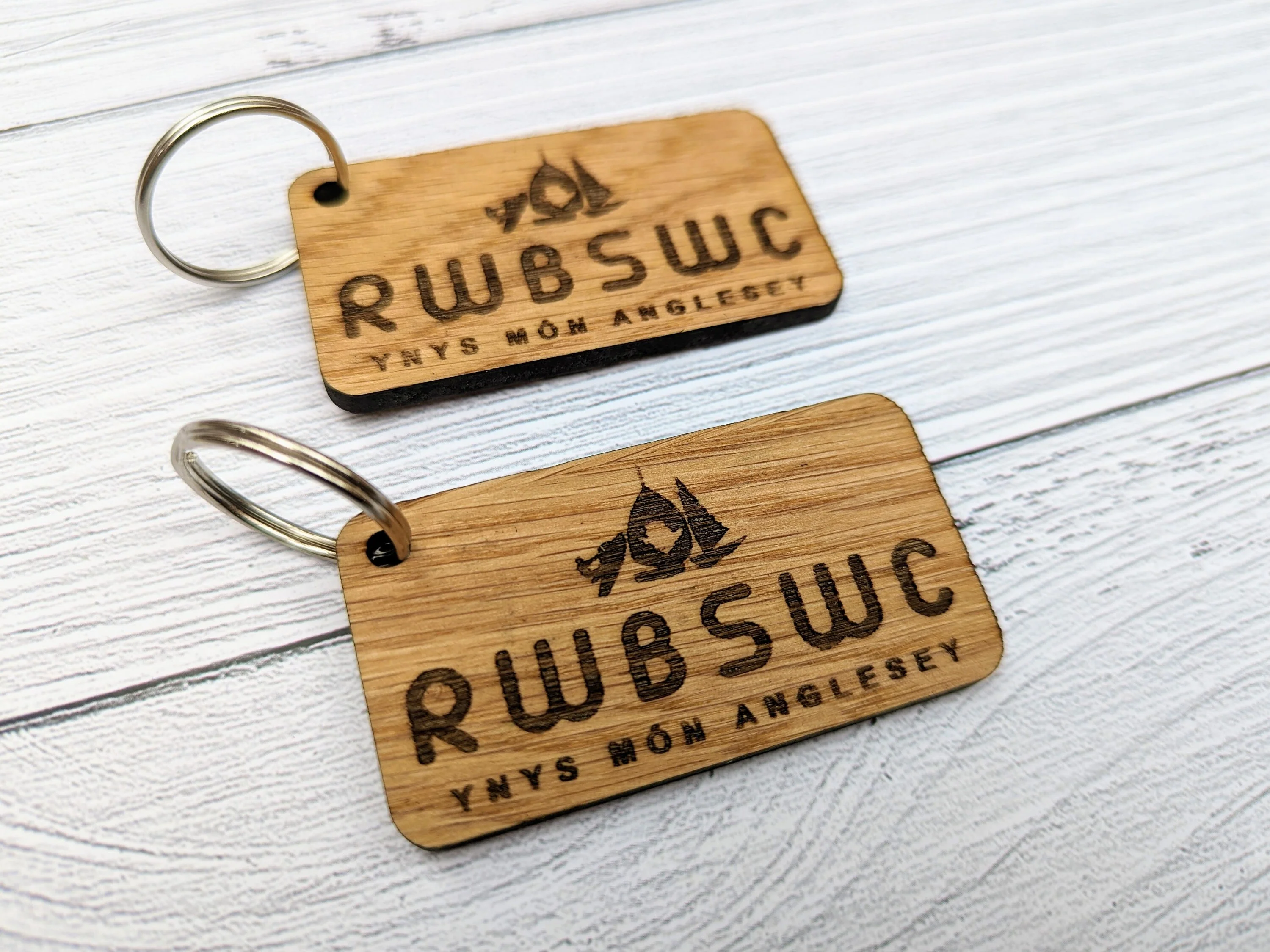 Wales Keyrings | Personalised Option | Single or Double Sided | Welsh Dragon | Welsh Gifts | Oak Veneered | Bulk - Image 3