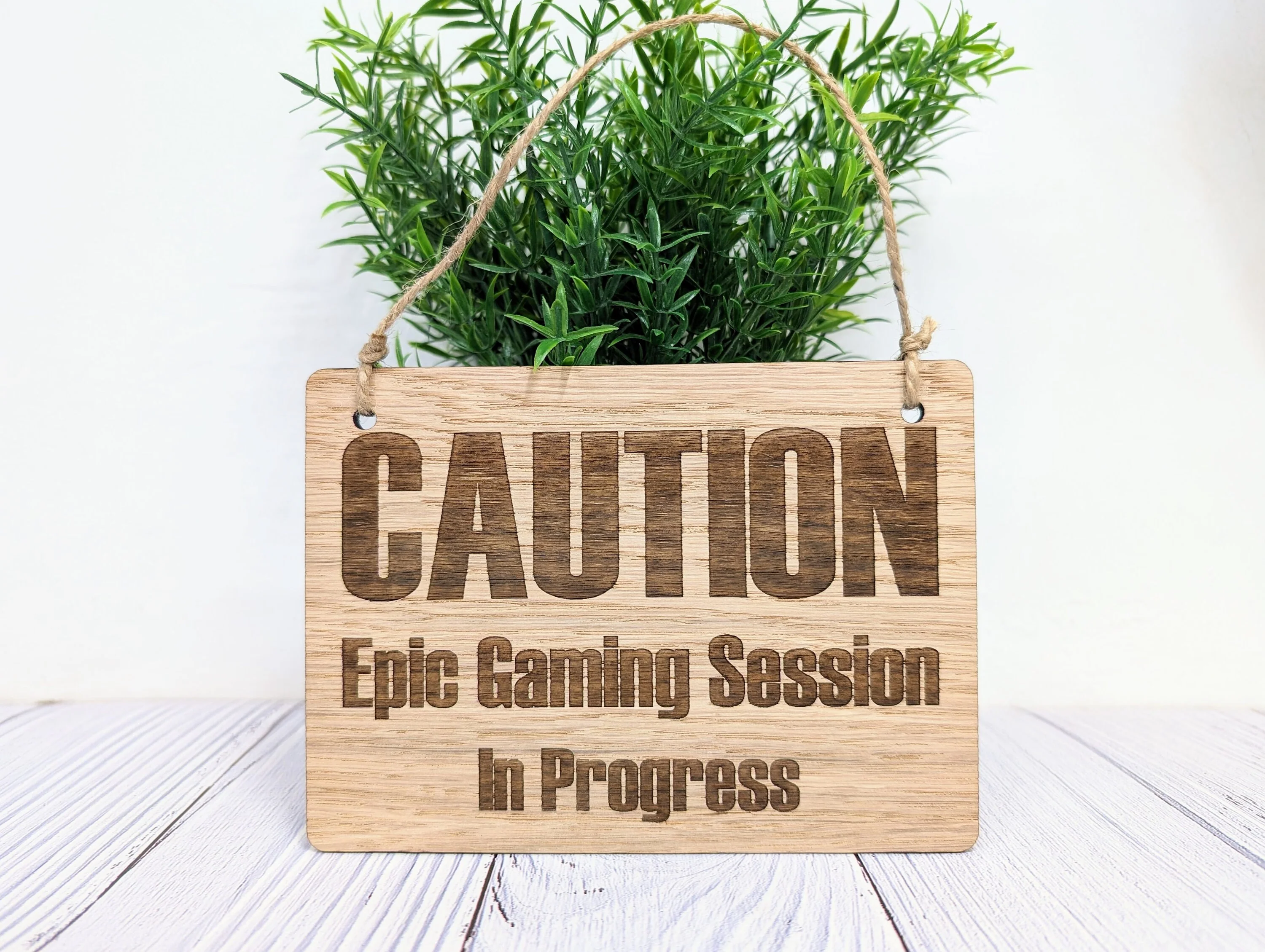 Warning - Epic Gaming Session in Progress - Wooden Sign - Image 2