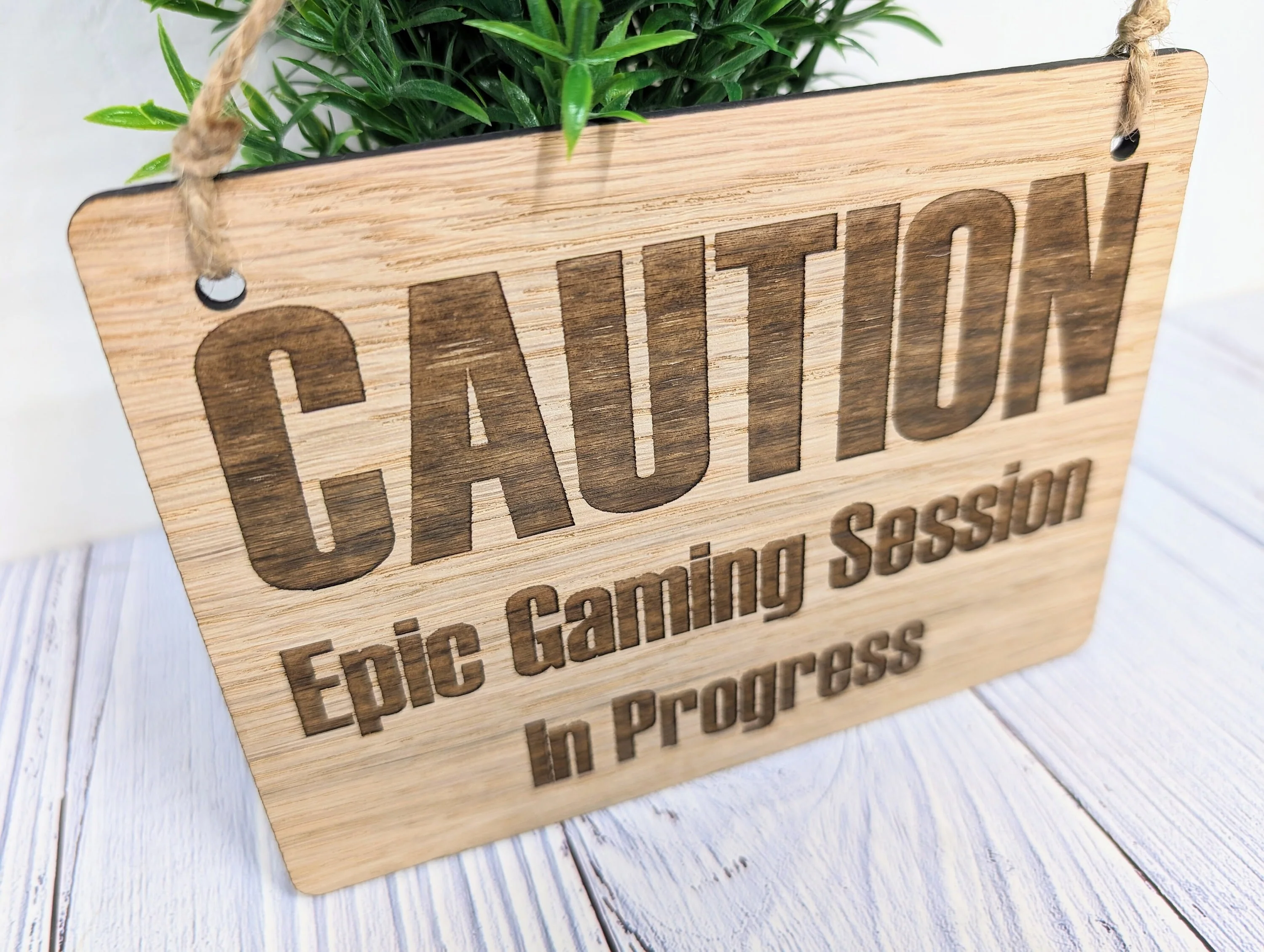 Warning - Epic Gaming Session in Progress - Wooden Sign - Image 3