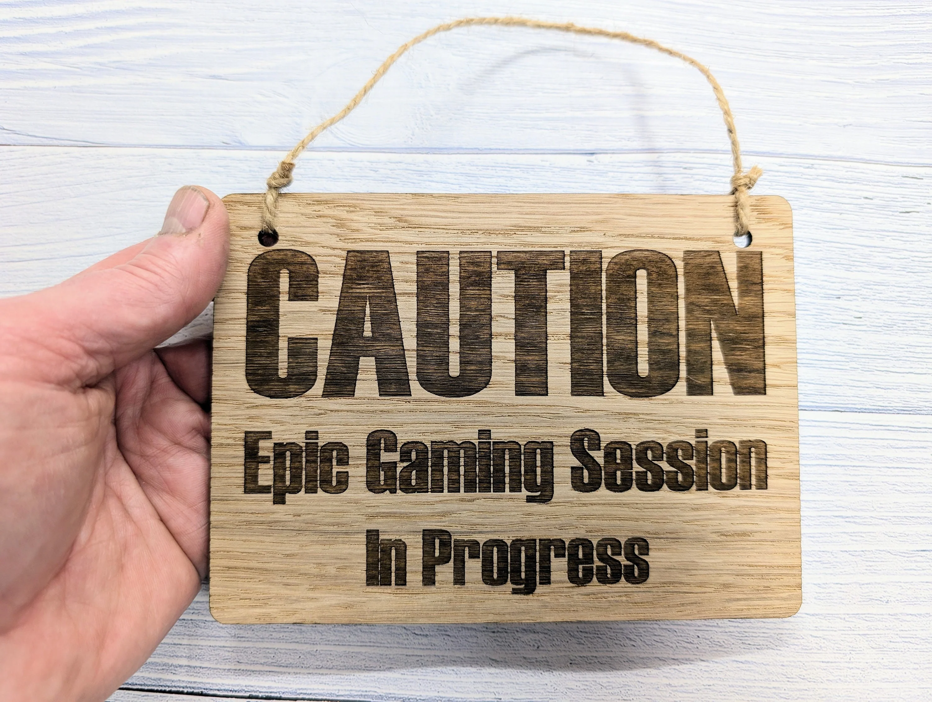 Warning - Epic Gaming Session in Progress - Wooden Sign - Image 4