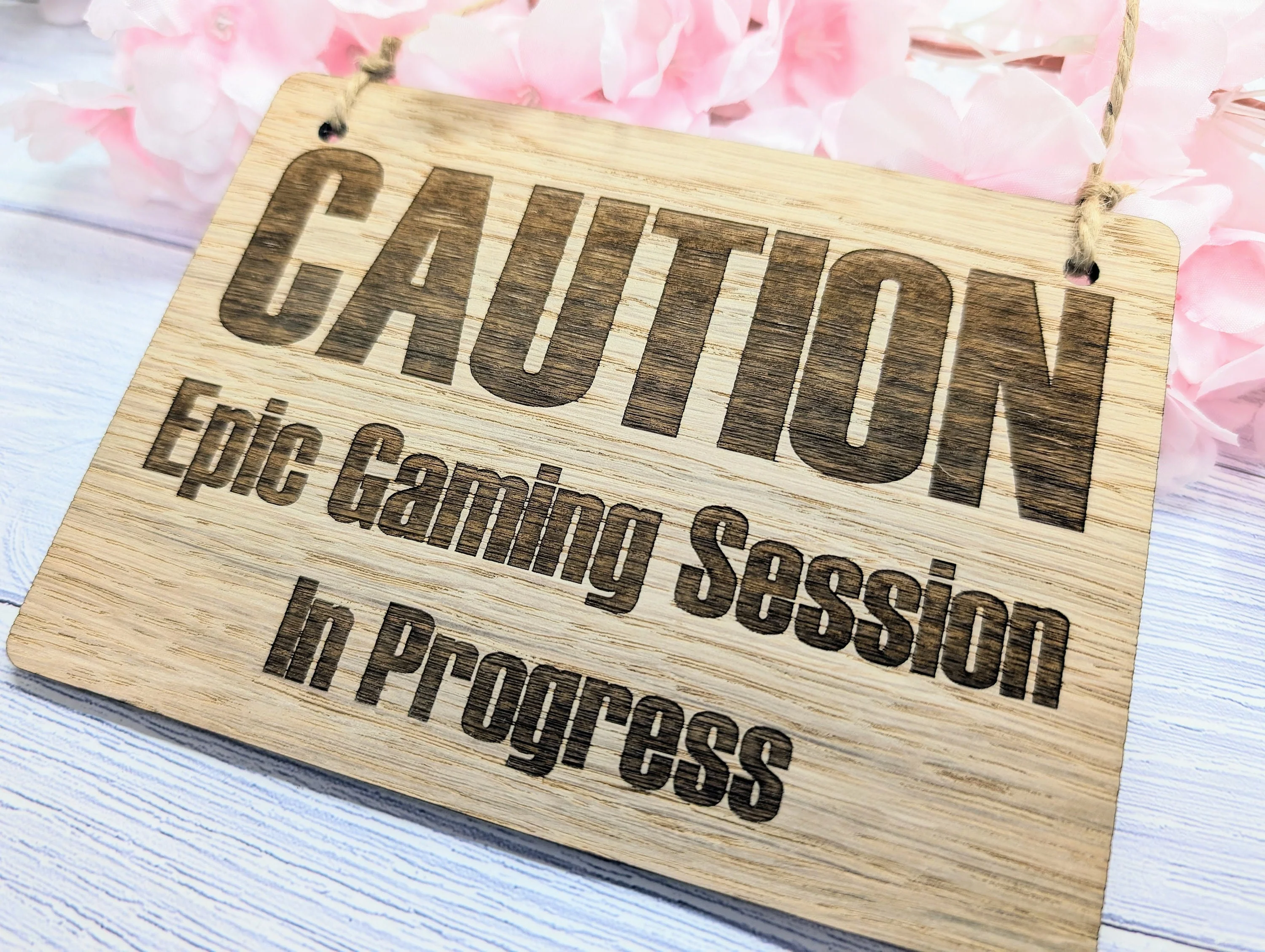 Warning - Epic Gaming Session in Progress - Wooden Sign - Image 7