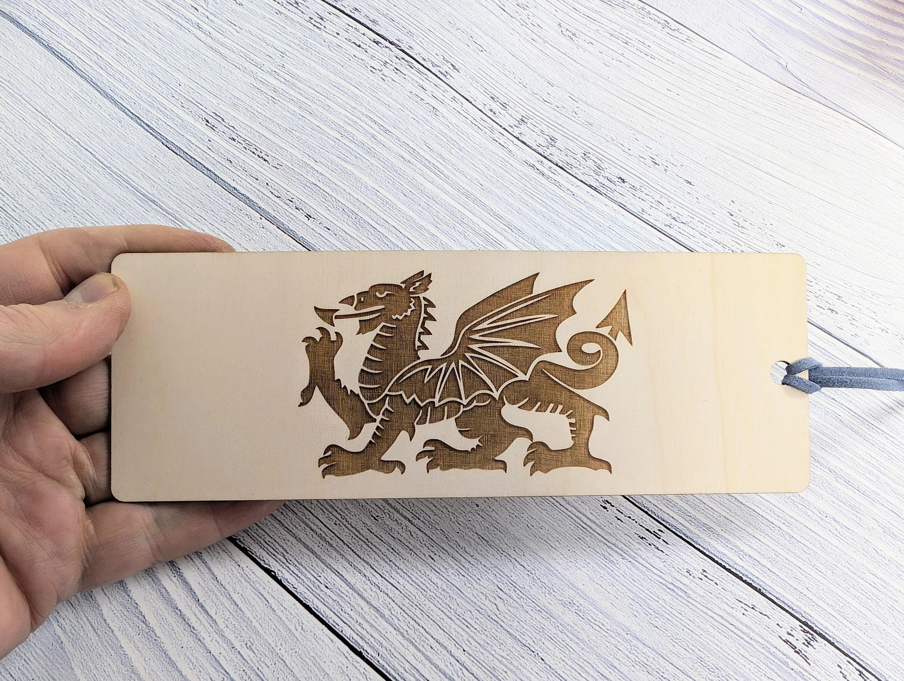 Welsh Dragon Engraved Wooden Bookmark - Image 3