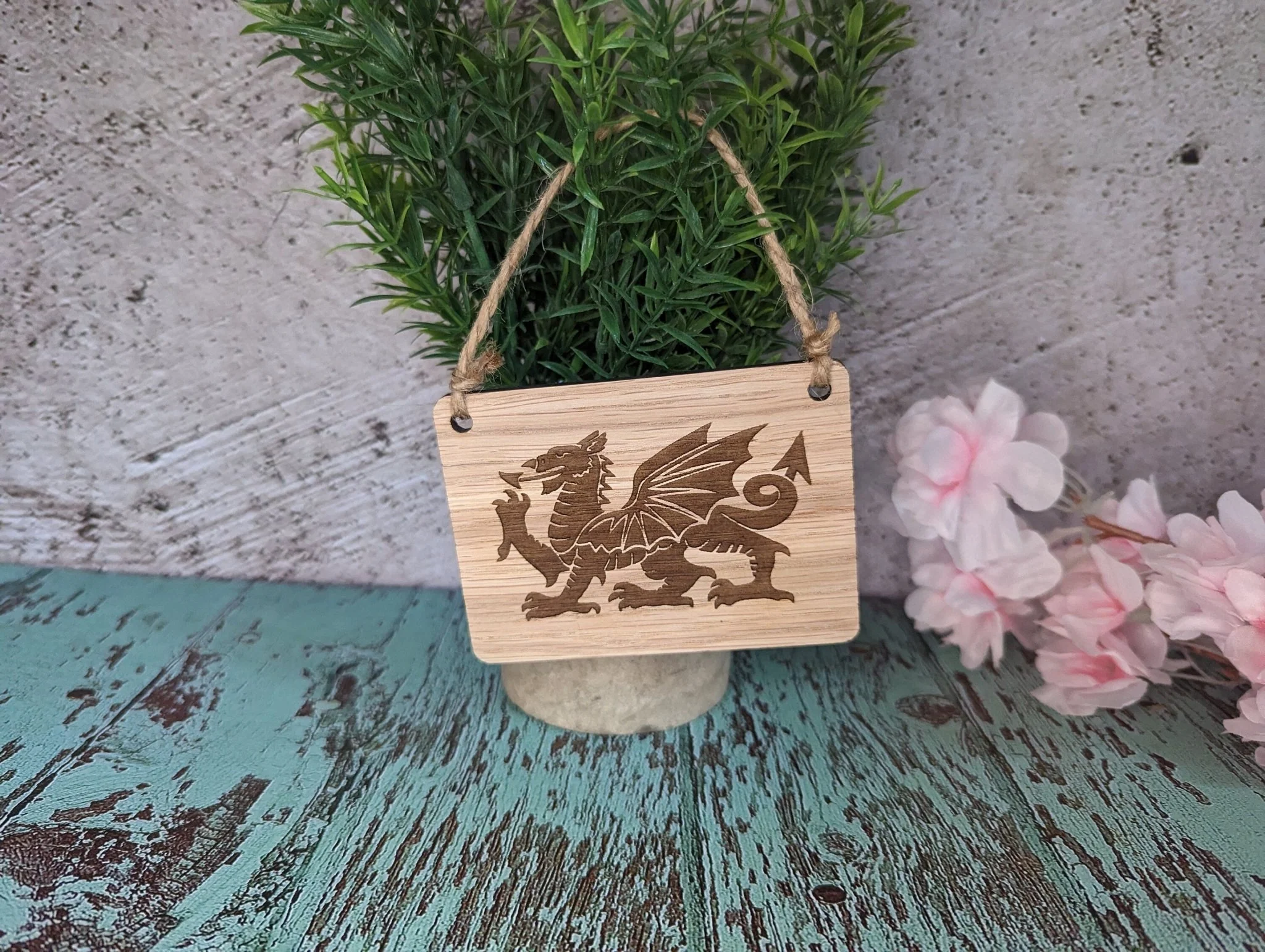 Welsh Dragon Sign | Engraved Welsh Sign | Handcrafted Welsh Wooden Wall Decor | Gift From Wales | Handmade in Wales | Wooden Sign - Image 3