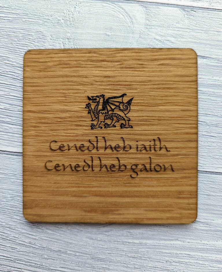 Welsh Wooden Coasters, Welsh Language Gift, Birthday Gift, Oak - Image 4