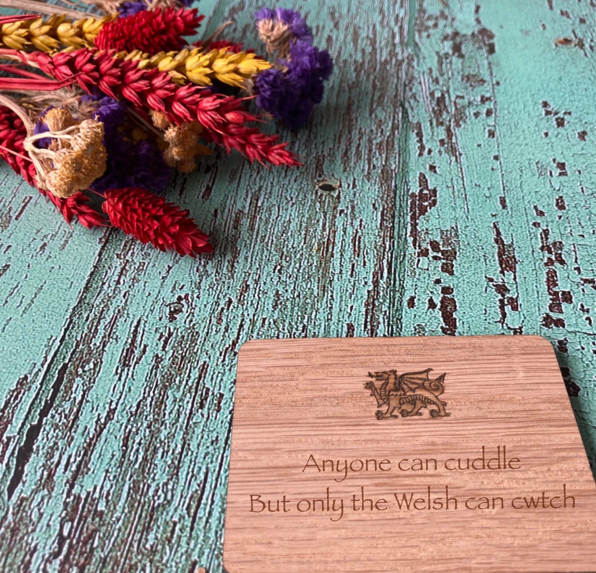Welsh Wooden Coasters, Welsh Language Gift, Birthday Gift, Oak - Image 8