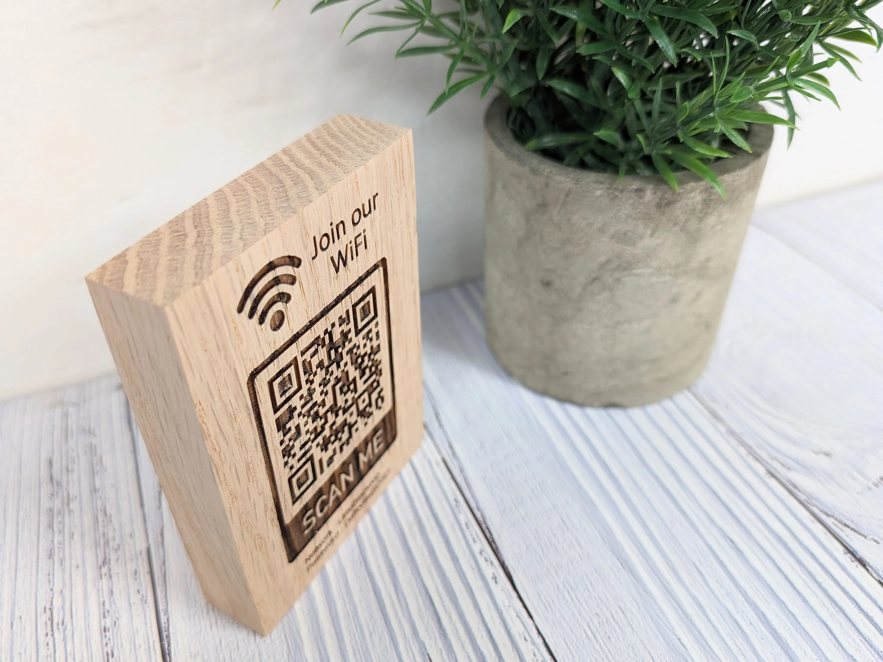 Wooden WiFi QR Code Freestanding Sign - Image 7