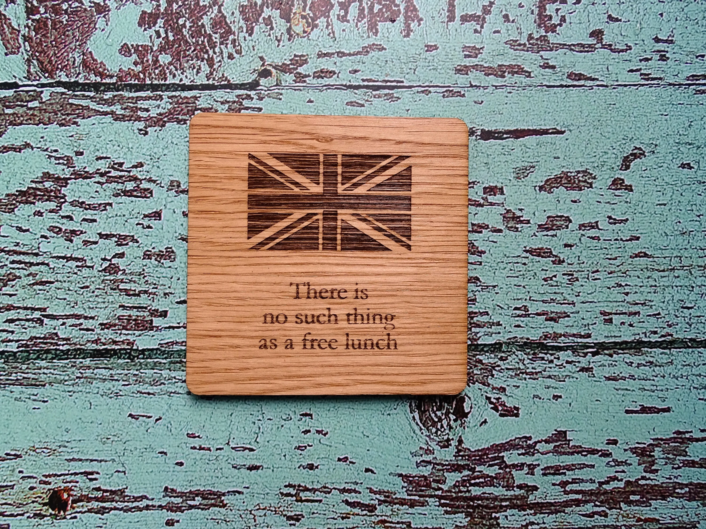 Wooden Coasters With English Proverbs, British Gift, Oak Coasters - Image 3