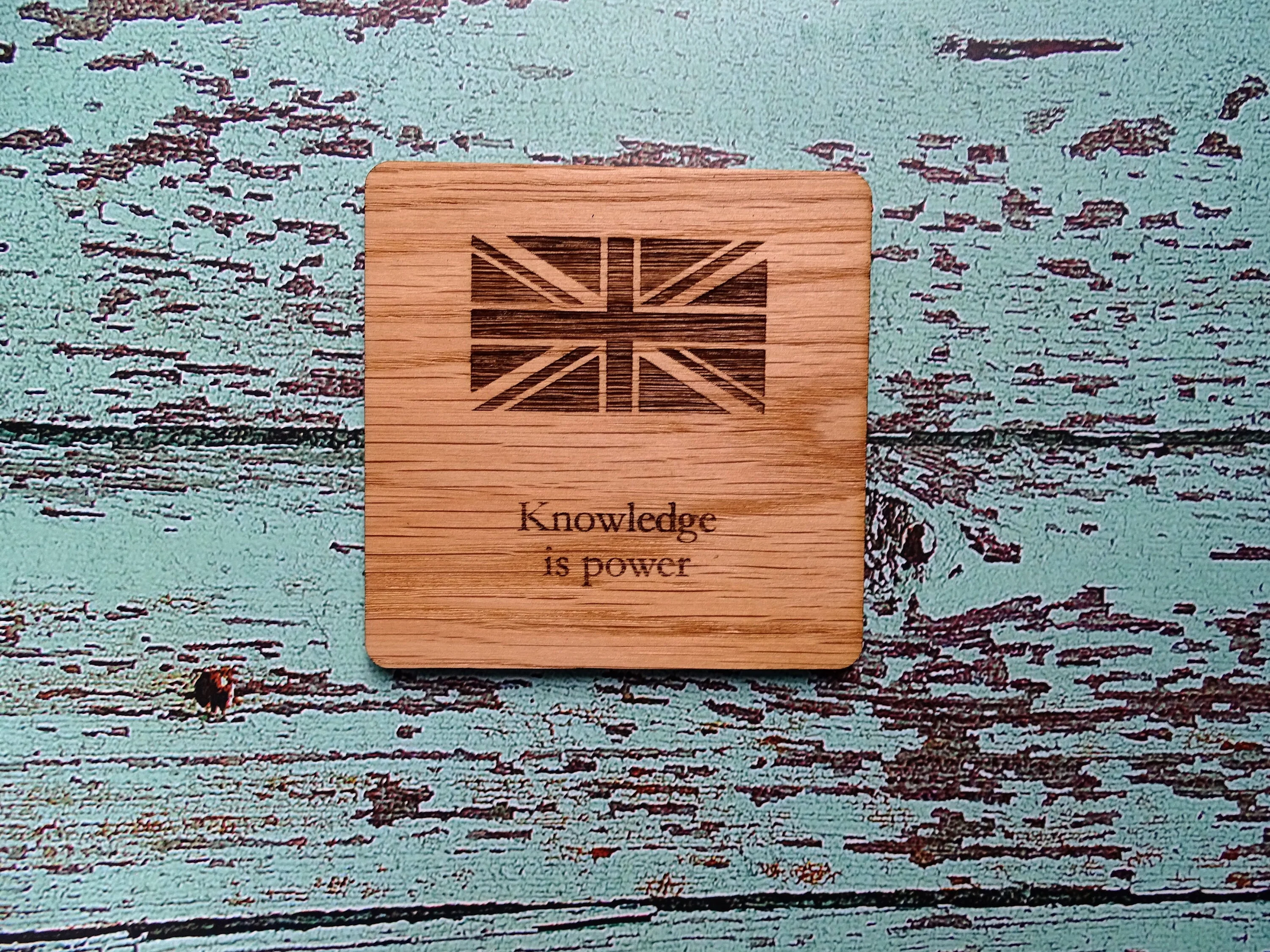 Wooden Coasters With English Proverbs, British Gift, Oak Coasters - Image 5