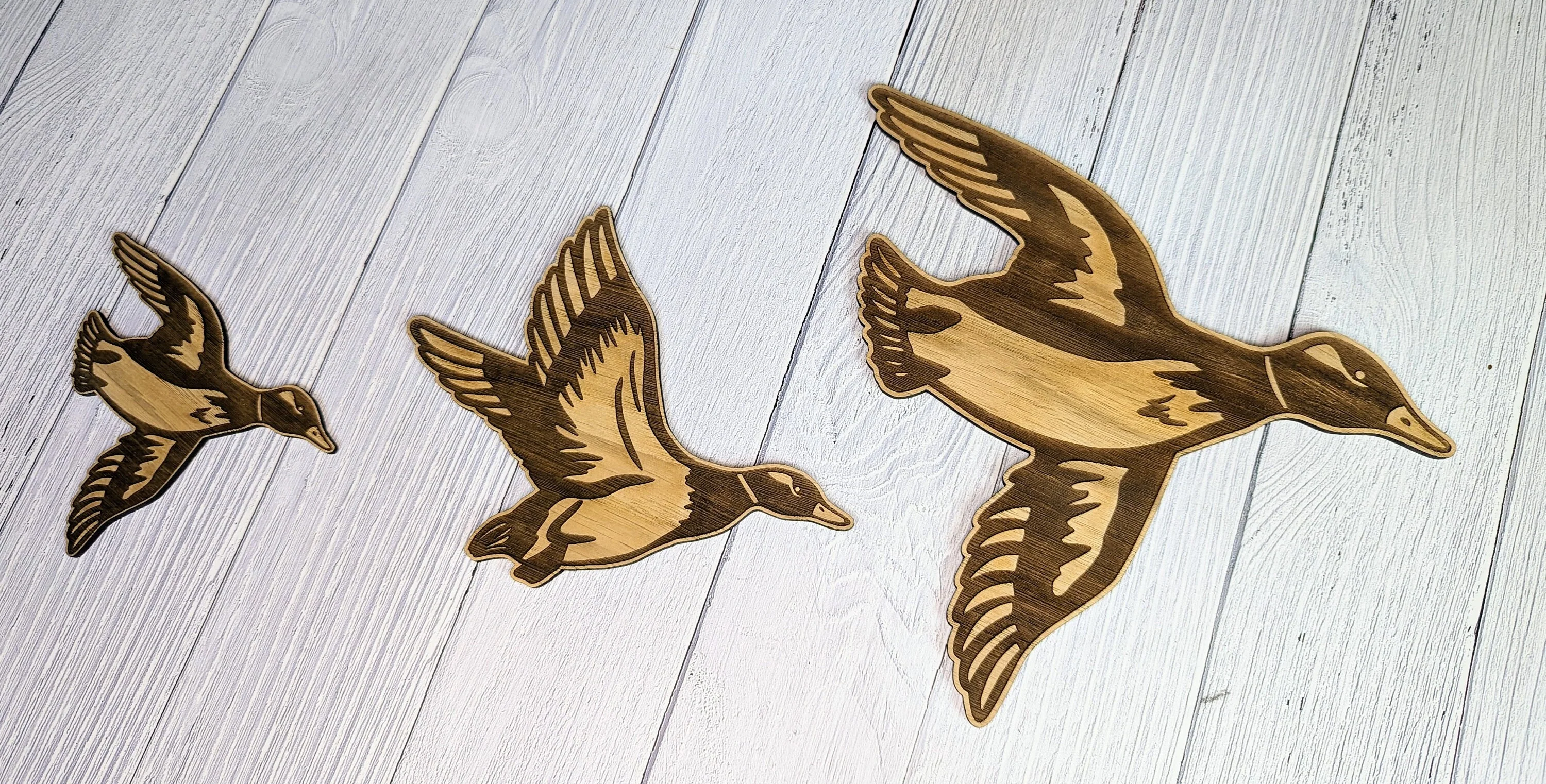 Wooden Flying Ducks Wall Art | Eco-friendly Decor | Set of 3 Sizes Available | Retro Art - Image 5