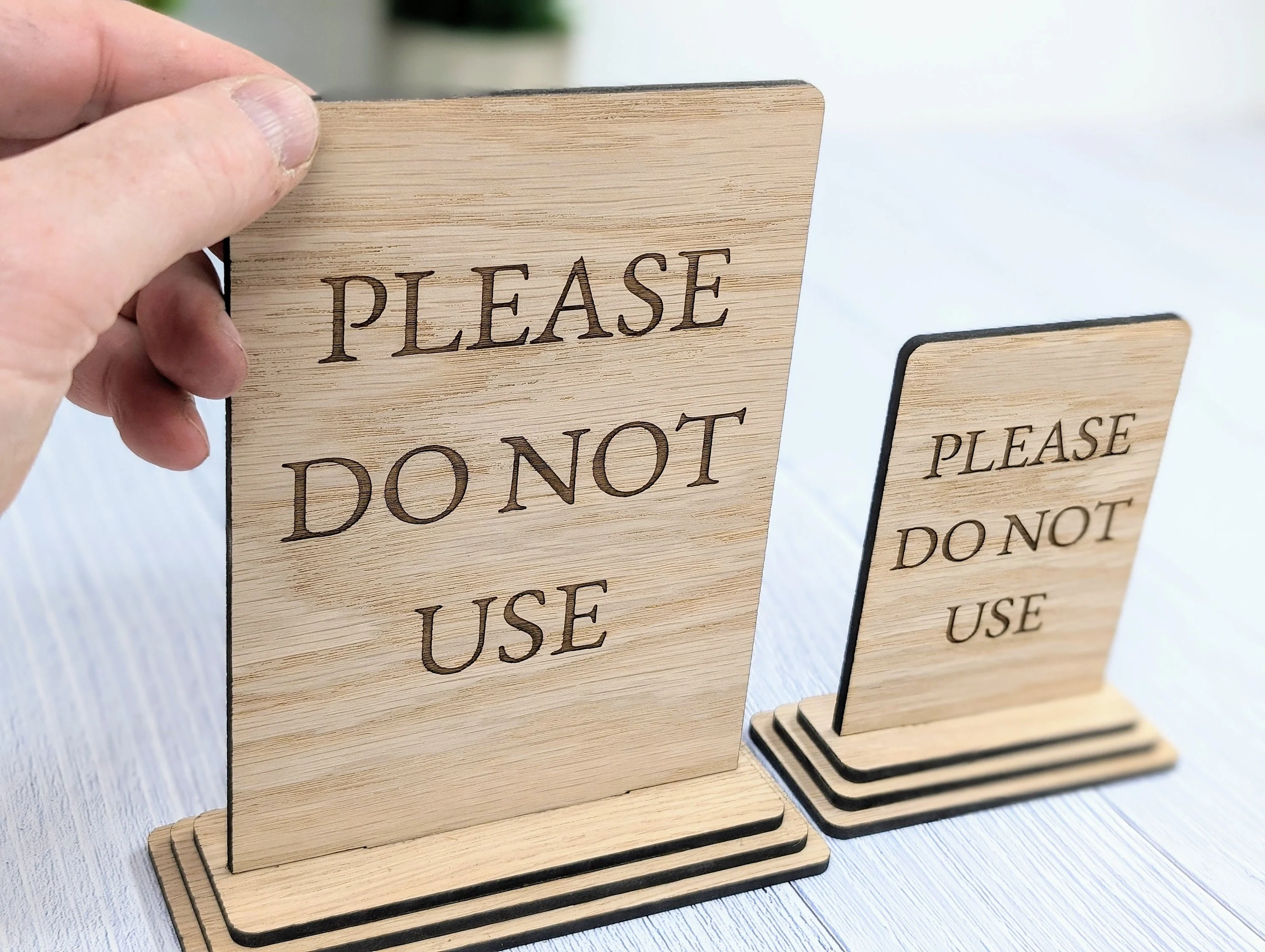 Wooden Freestanding Table Sign 'Please Do Not Use' - Ideal for Museums, AirBnB, Rental Homes – Two Sizes, Removable Base - Image 5