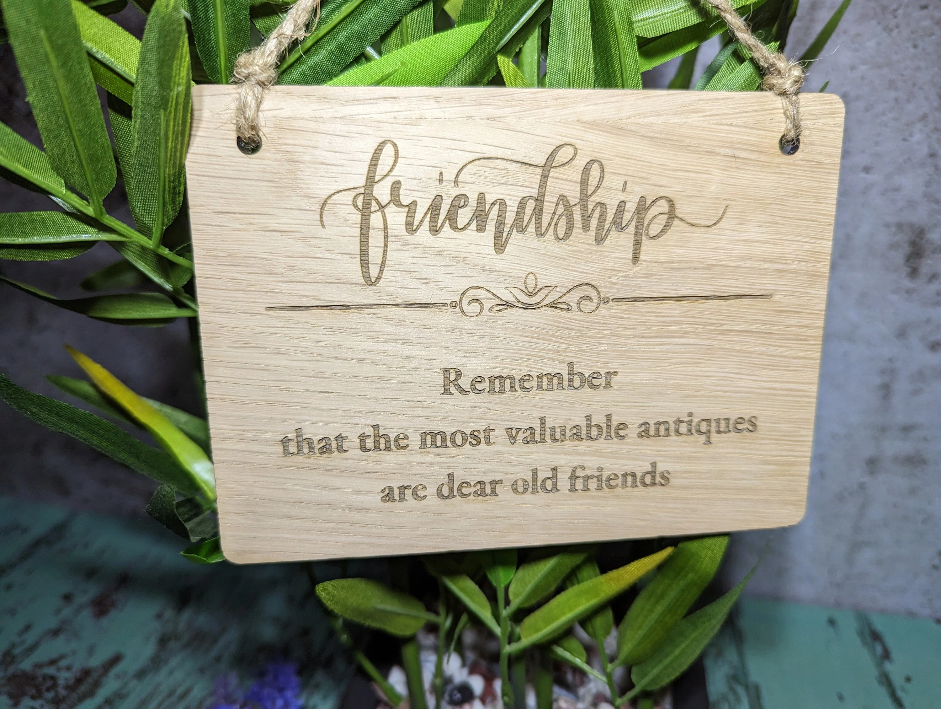 Wooden Friendship Sign, Personalised Wooden Hanging Sign, Best Friend Gift, Oak - Image 5