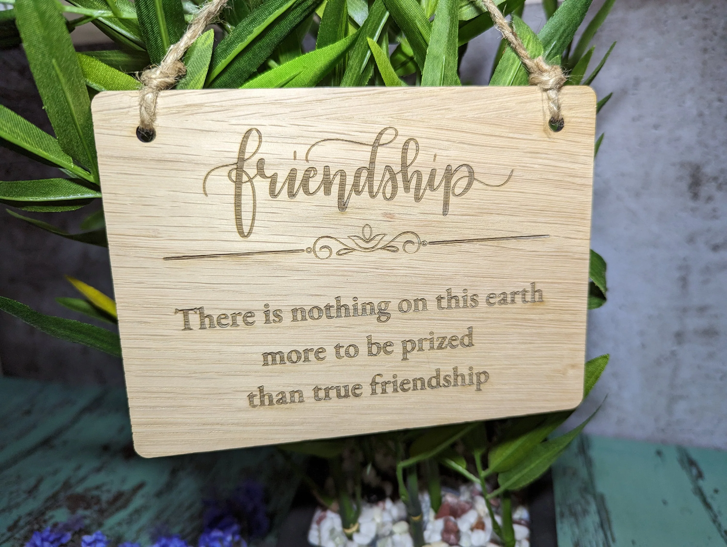 Wooden Friendship Sign, Personalised Wooden Hanging Sign, Best Friend Gift, Oak - Image 7