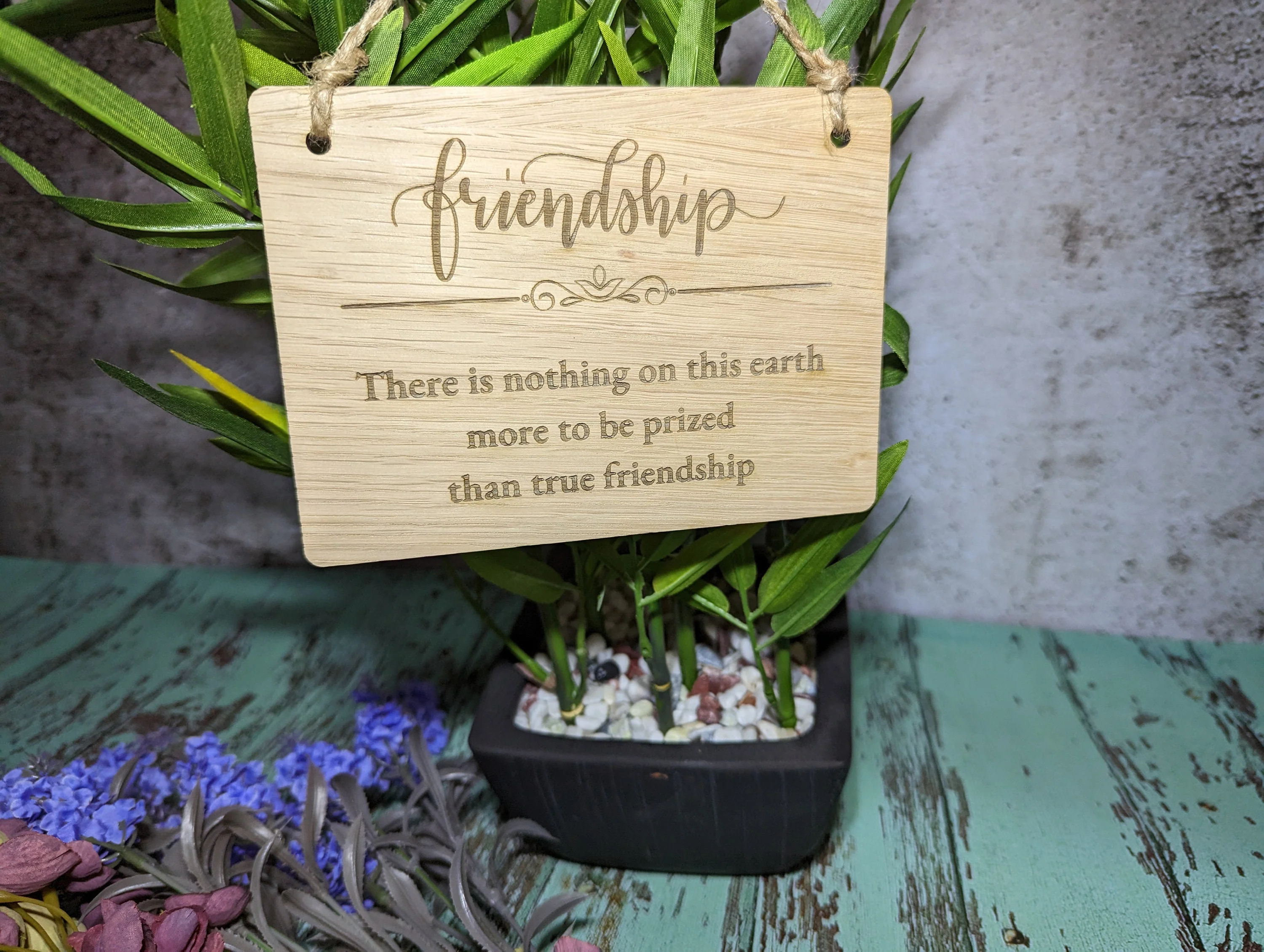 Wooden Friendship Sign, Personalised Wooden Hanging Sign, Best Friend Gift, Oak - Image 8