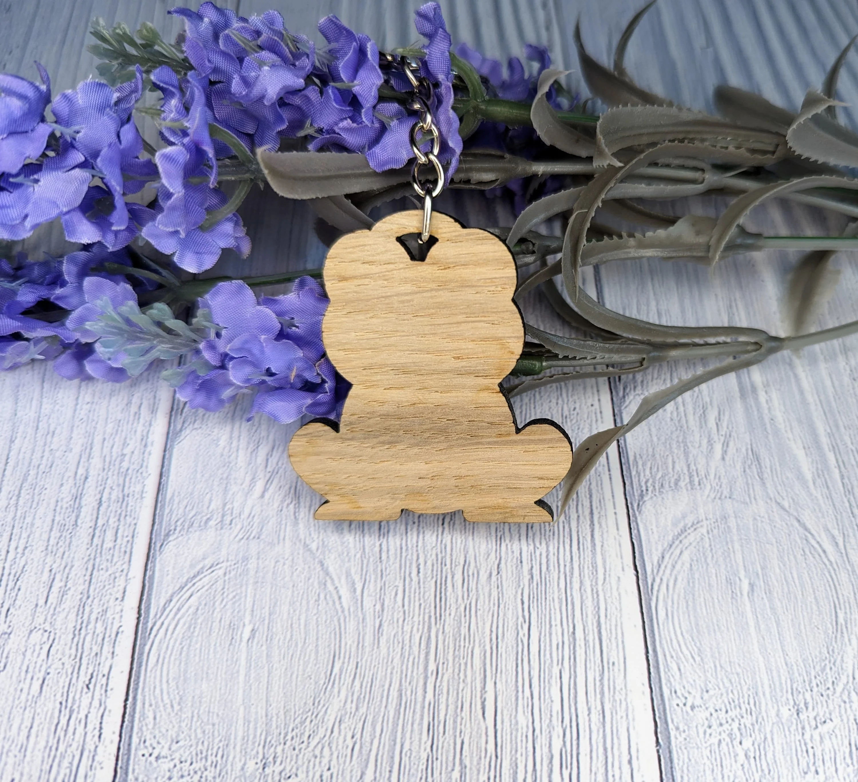Wooden Frog Keyring | Personalised Frog Heart Keyring | Add Your Names | Bag Tag | Oak Veneered - Image 8