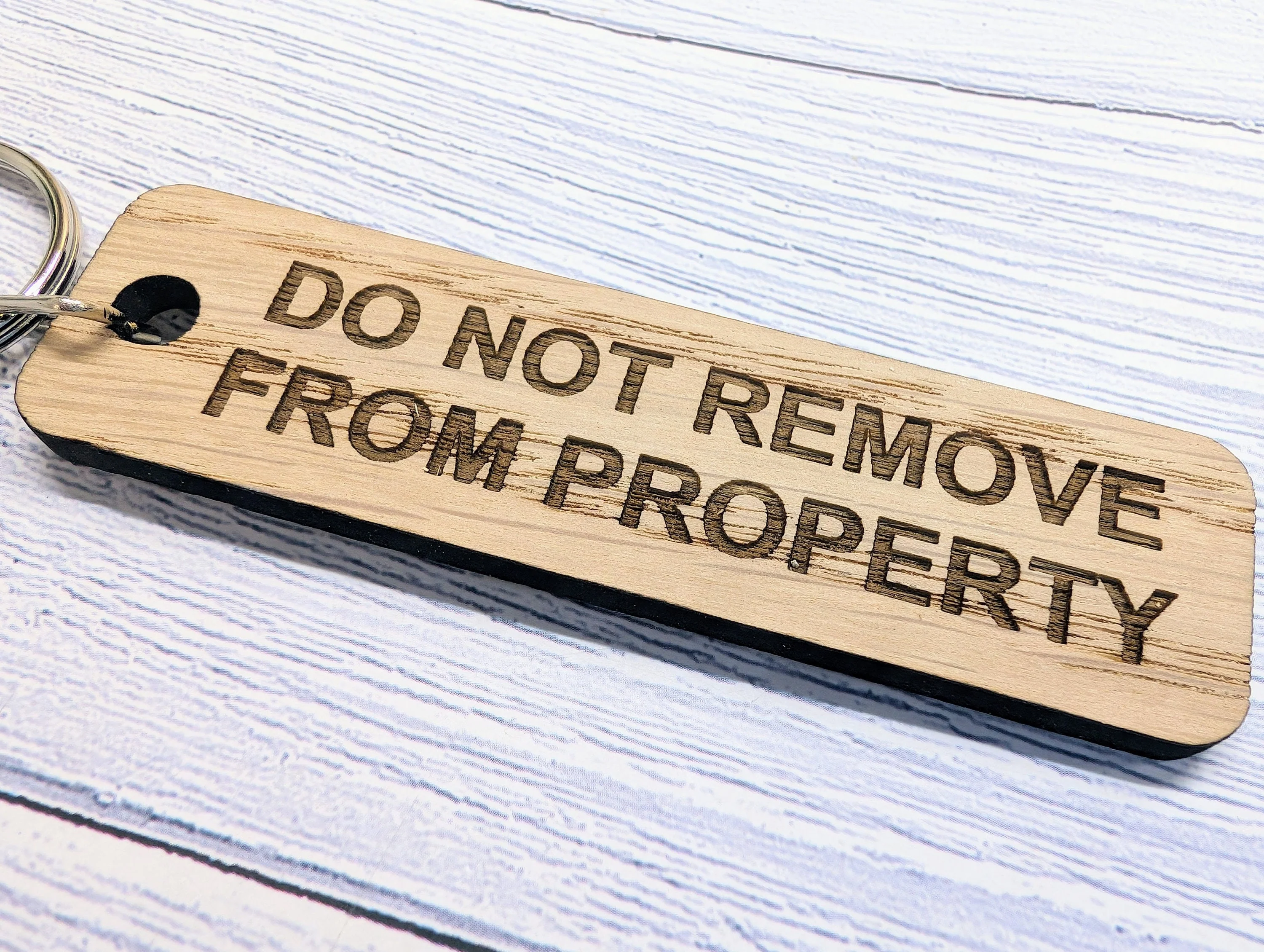 Wooden Keyring "Do Not Remove From Property" - Ideal for Airbnb, Home Rentals, Offices - Image 2