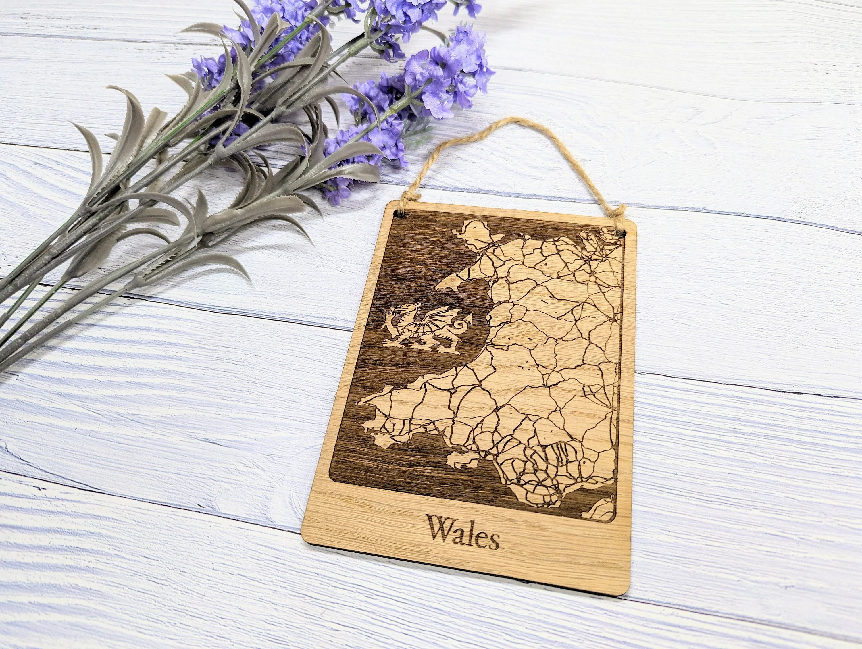 Wooden Map Wall Art of Wales with Engraved Welsh Dragon - Oak Finish - Customisable Home Decor - Image 5
